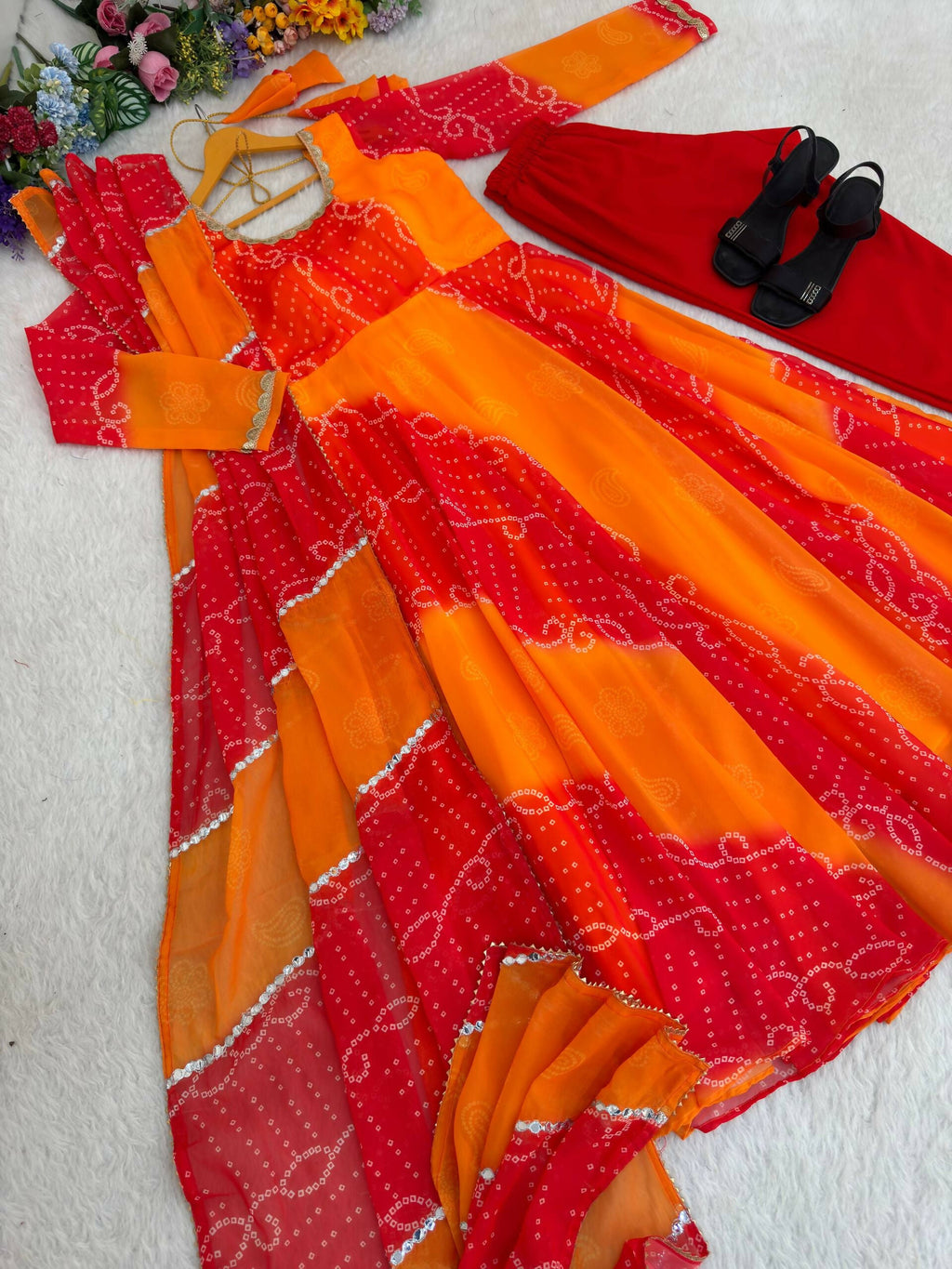 Teeya Creation Womens New Trending Festival Marriage Season Party Wear Look Yellow Gown Set