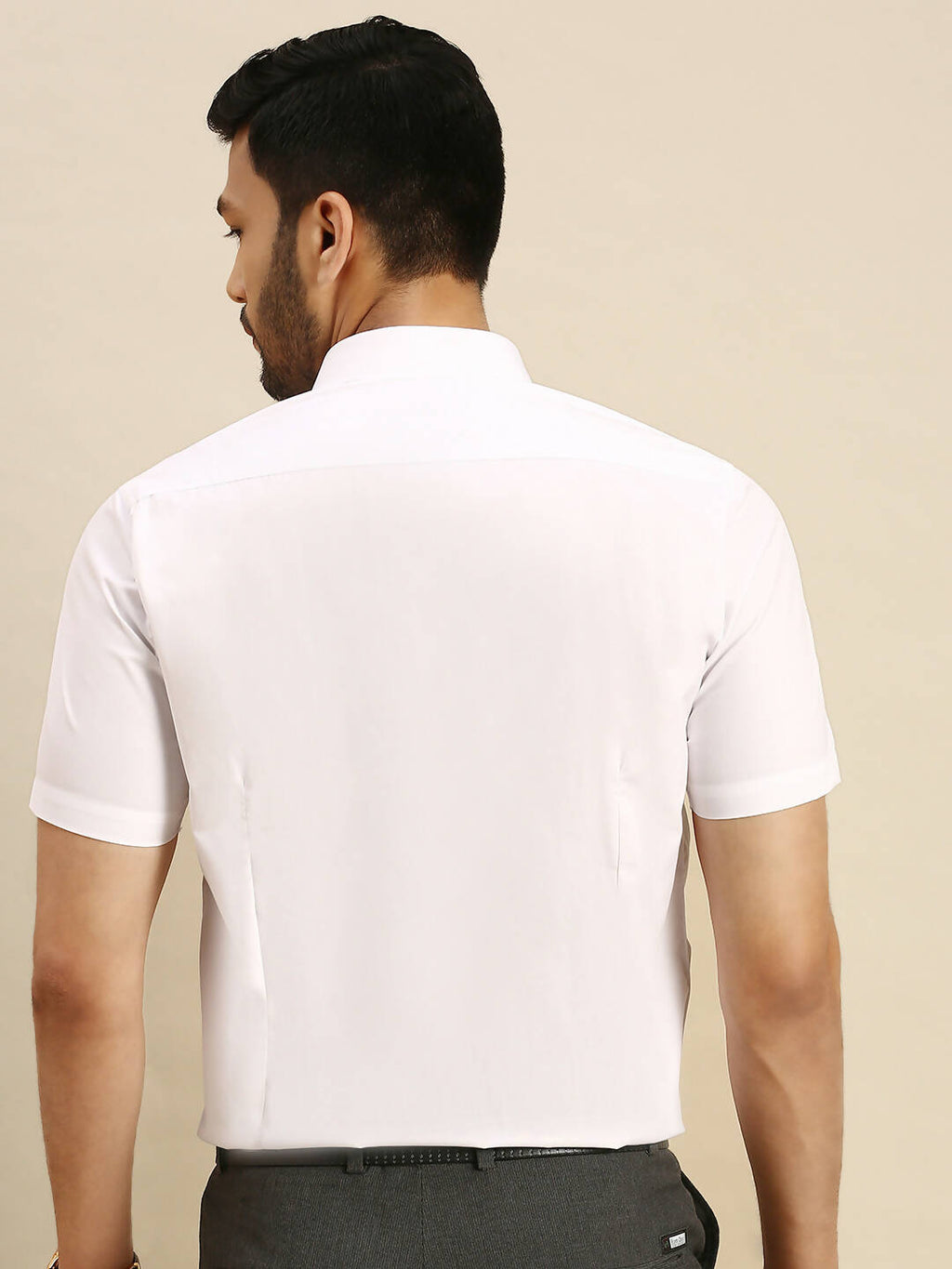 Ramraj Cotton Mens Half Sleeve Formal 100 % Cotton White Shirt