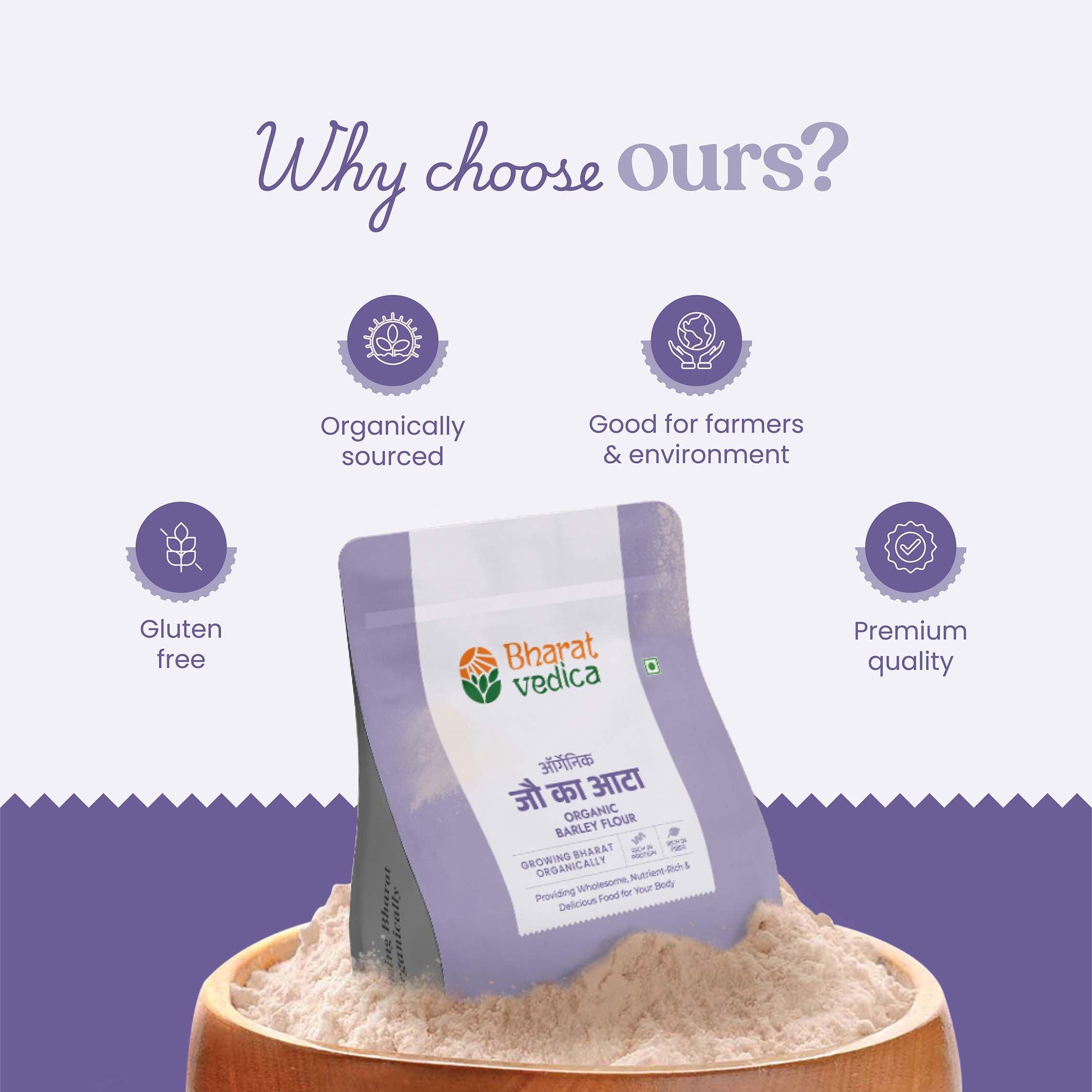 Bharat Vedica Organic Barley Flour | Stone-Ground & Fresh