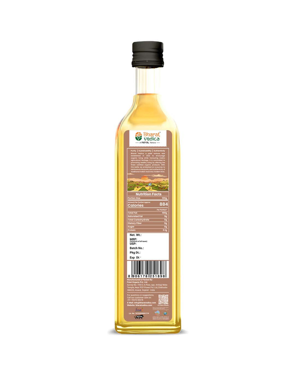 Bharat Vedica Organic Wood Pressed Flaxseed Oil - Organic Wood Pressed Alsi ka tel