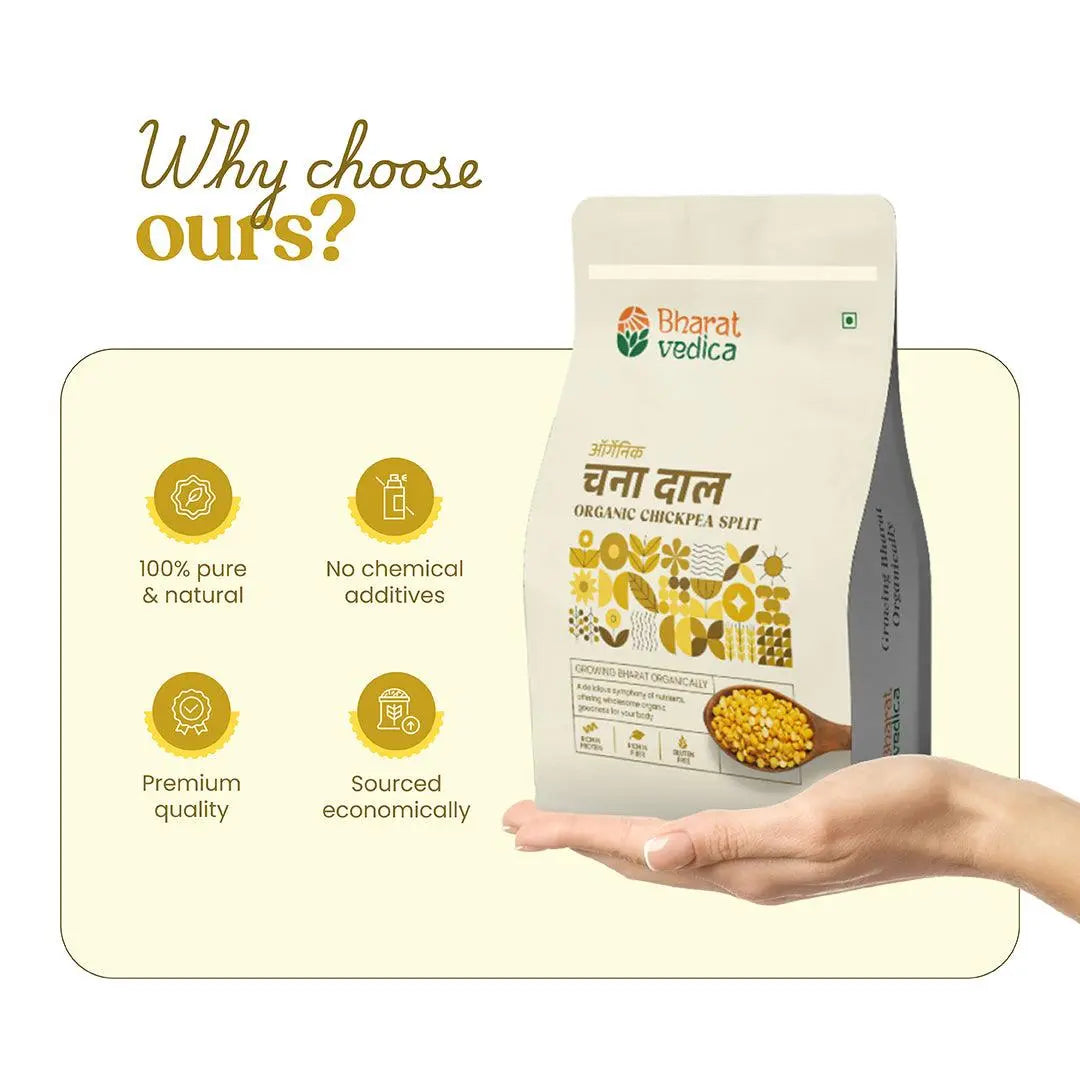 Bharat Vedica Organic Chickpea Split - Organic Chana Dal