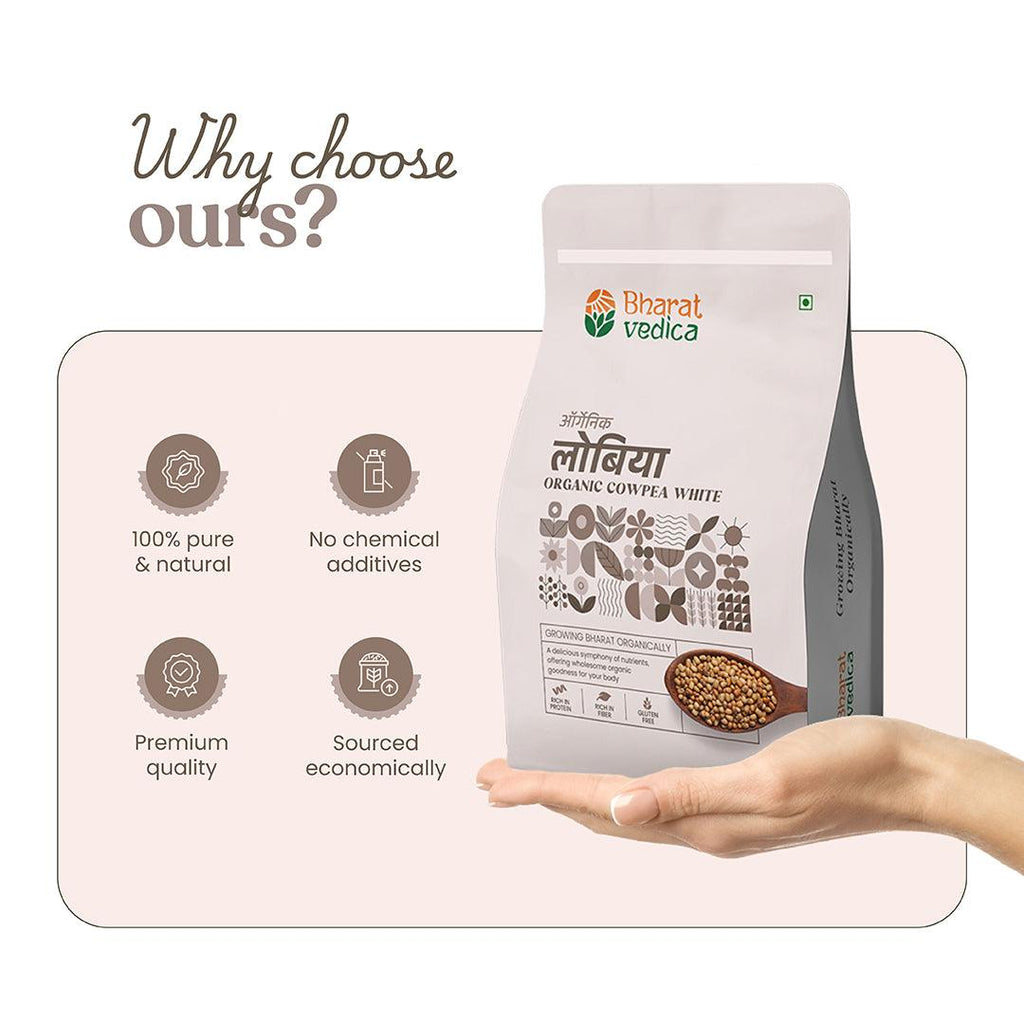 Bharat Vedica Organic Cowpea White - Organic Lobia Safed