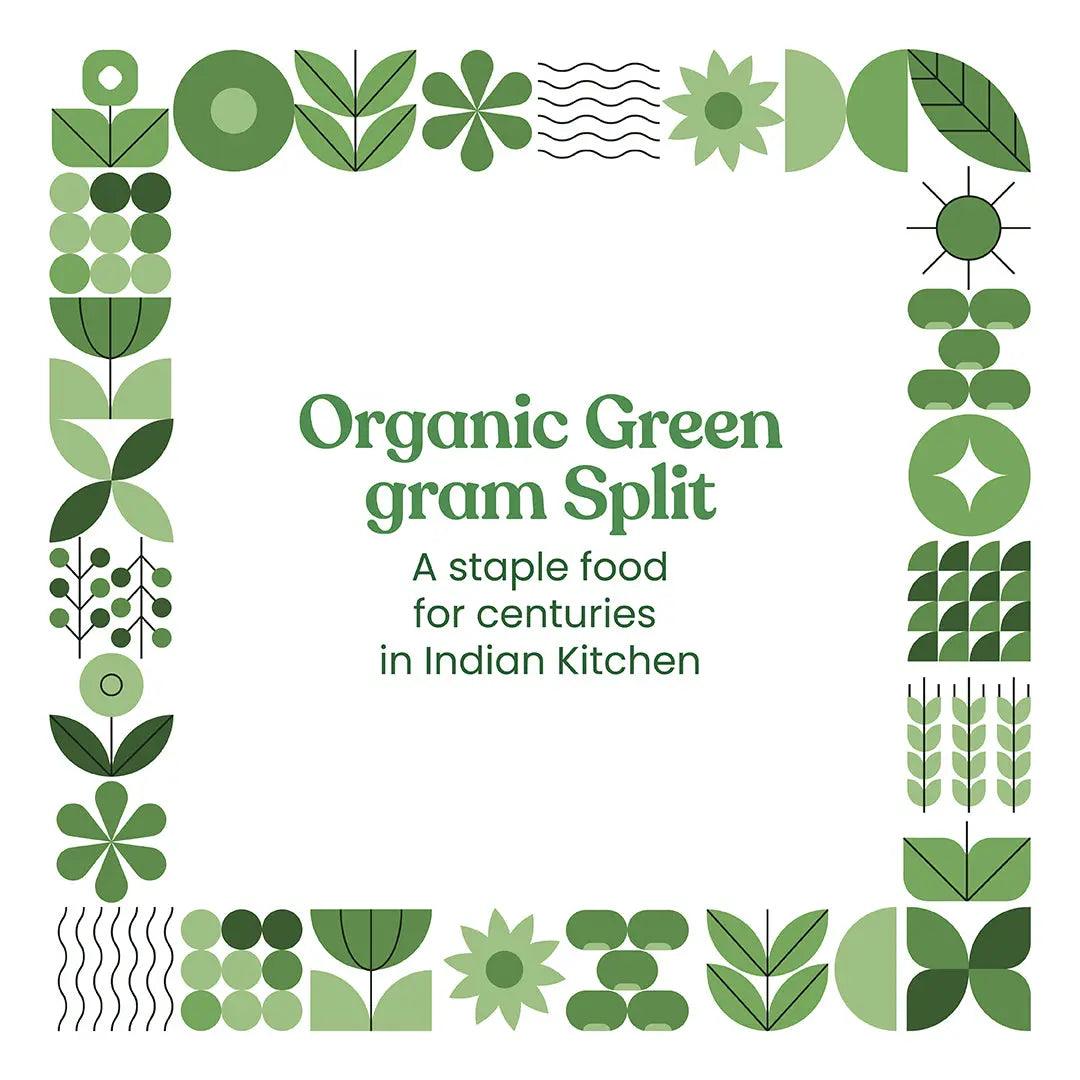 Bharat Vedica Organic Green Gram Split - Organic Moong Dal Chilka