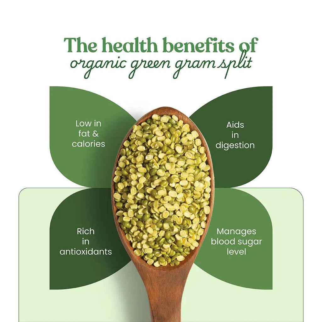 Bharat Vedica Organic Green Gram Split - Organic Moong Dal Chilka