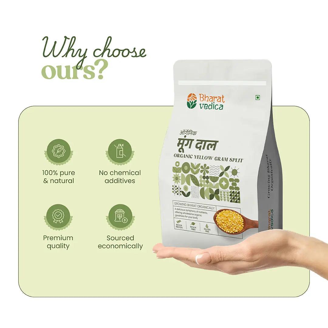 Bharat Vedica Organic Yellow Gram Split - Organic Moong Dal