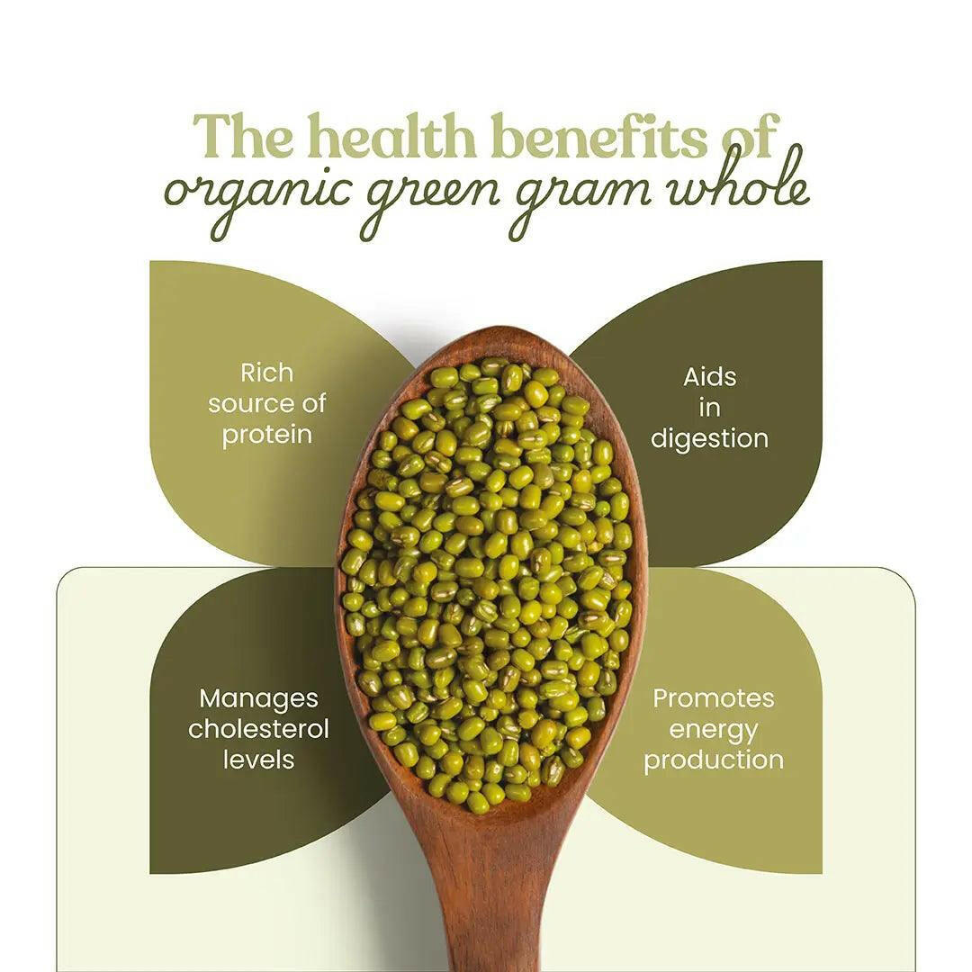 Bharat Vedica Organic Green Gram Whole - Organic Moong Dal Sabut