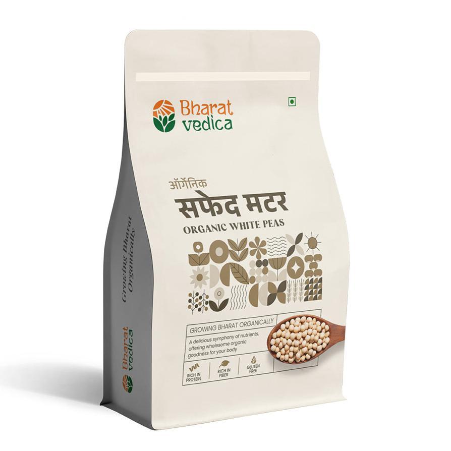 Bharat Vedica Organic White Peas - Organic Safed Matar