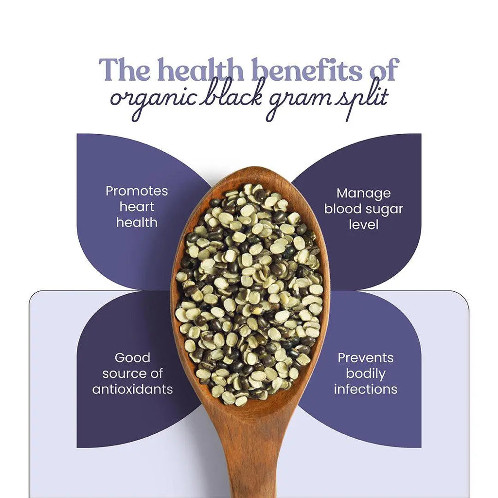 Bharat Vedica Organic Black Gram Split - Organic Urad Dal Chilka