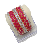 Gold-Polished Alloy Designer Ruby Combo Of Ad Bangles - The Pari