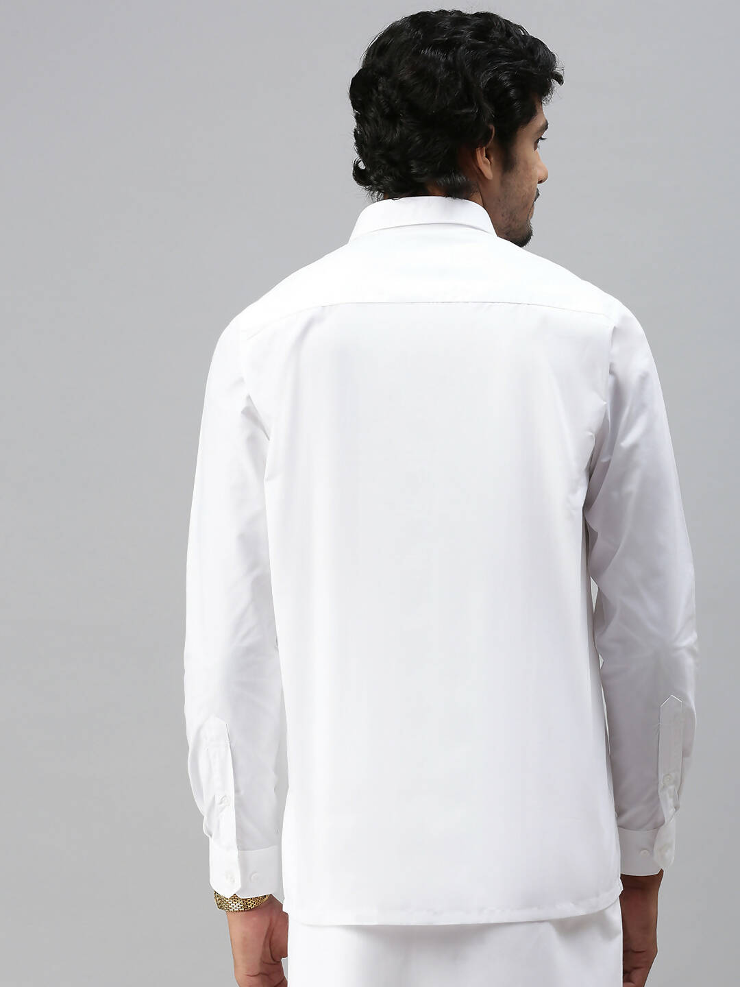 Ramraj Cotton Mens Full Sleeve Formal Poly Cotton White Shirt