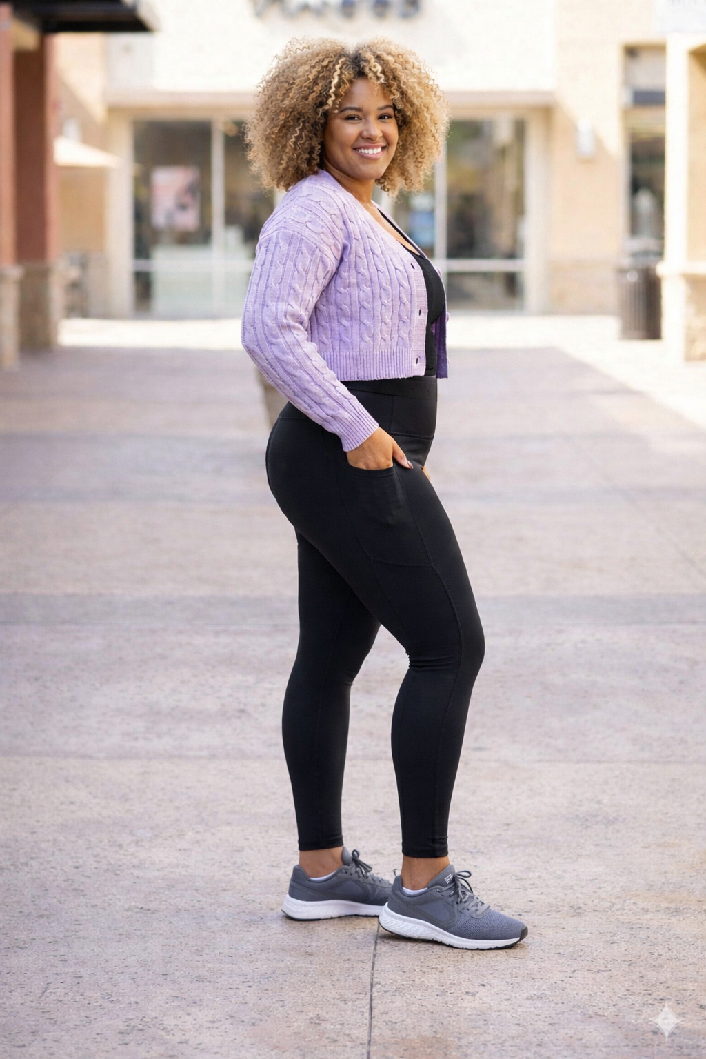 Ready to Ship | Curvy Collection - BLACK FULL-LENGTH Leggings with POCKET