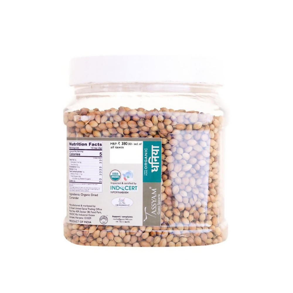 Tassyam Organics Certified 100% Organic Coriander Seeds