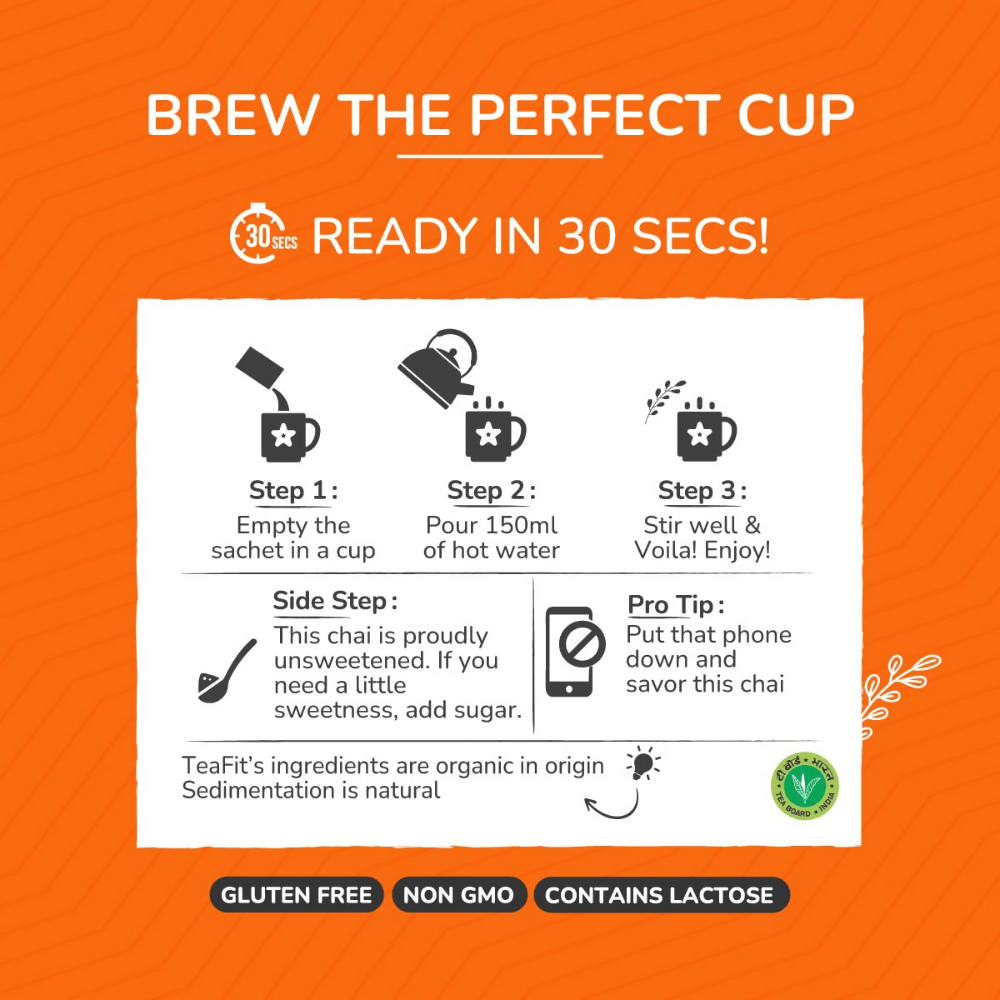 TeaFit No Sugar Instant Ginger Tea Premix