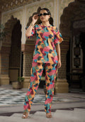 Women's Casual Fashionable Multi Muslin co-ord set - Rooh
