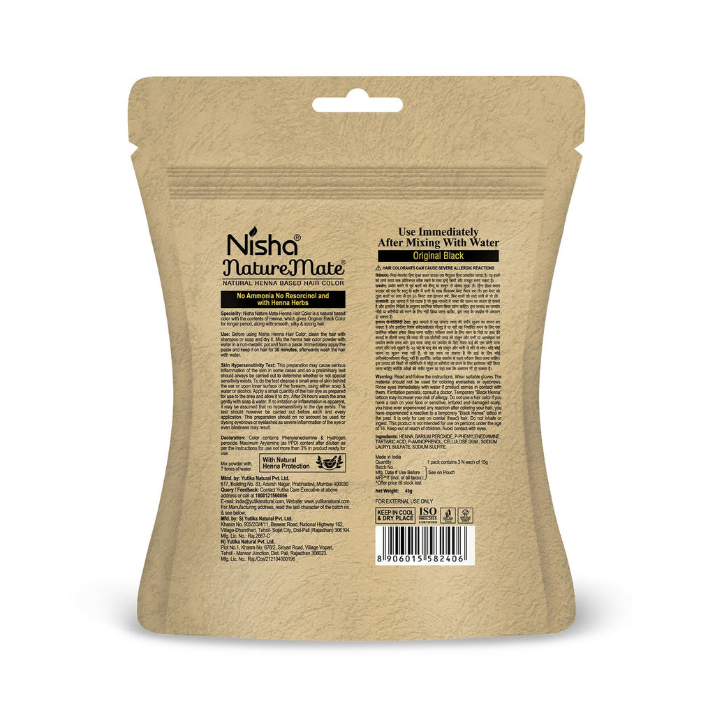 Nisha Hair Colour for Women-Natural Black|100% Pure Henna-Based Powder