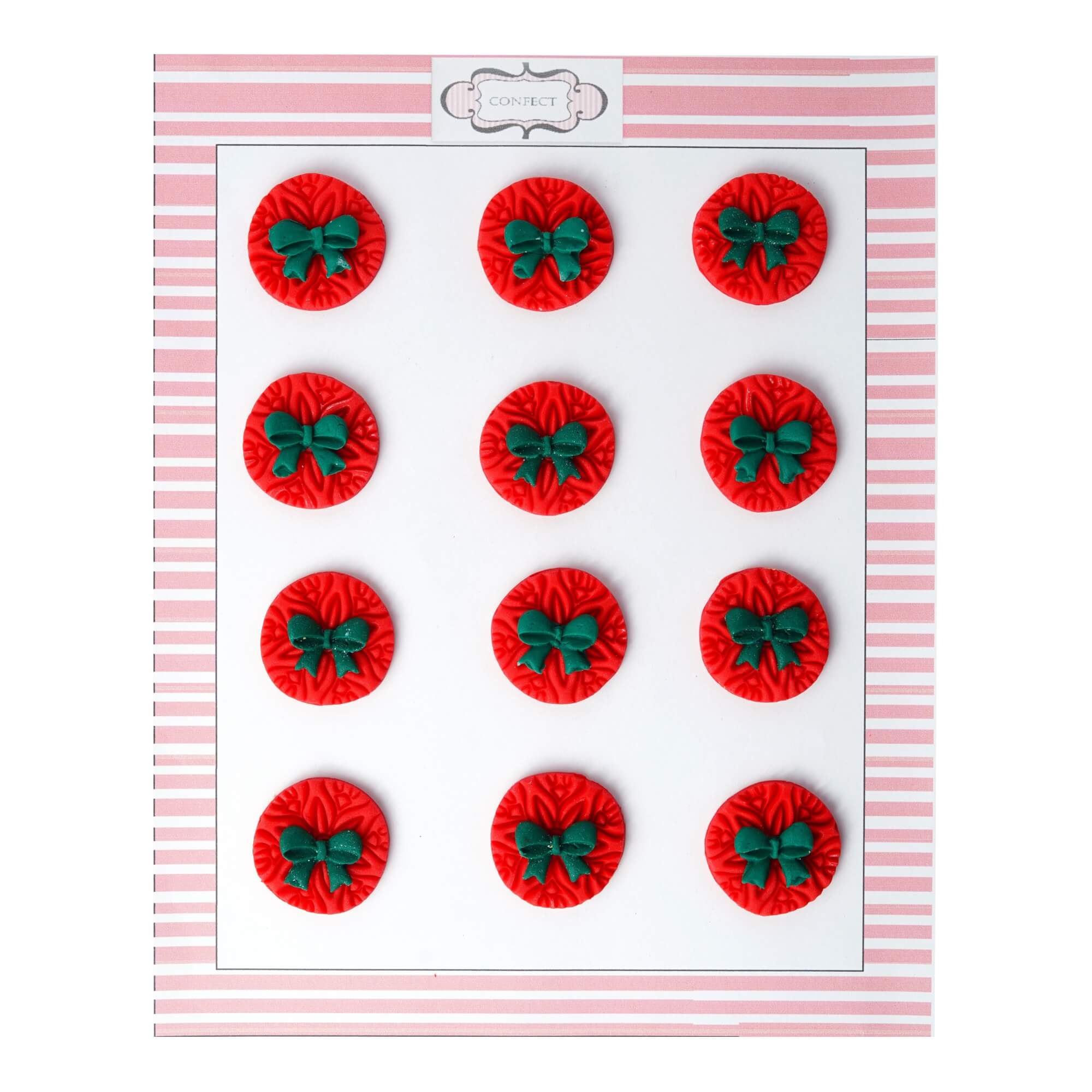 Confect Red Medallions | Edible Christmas Topper