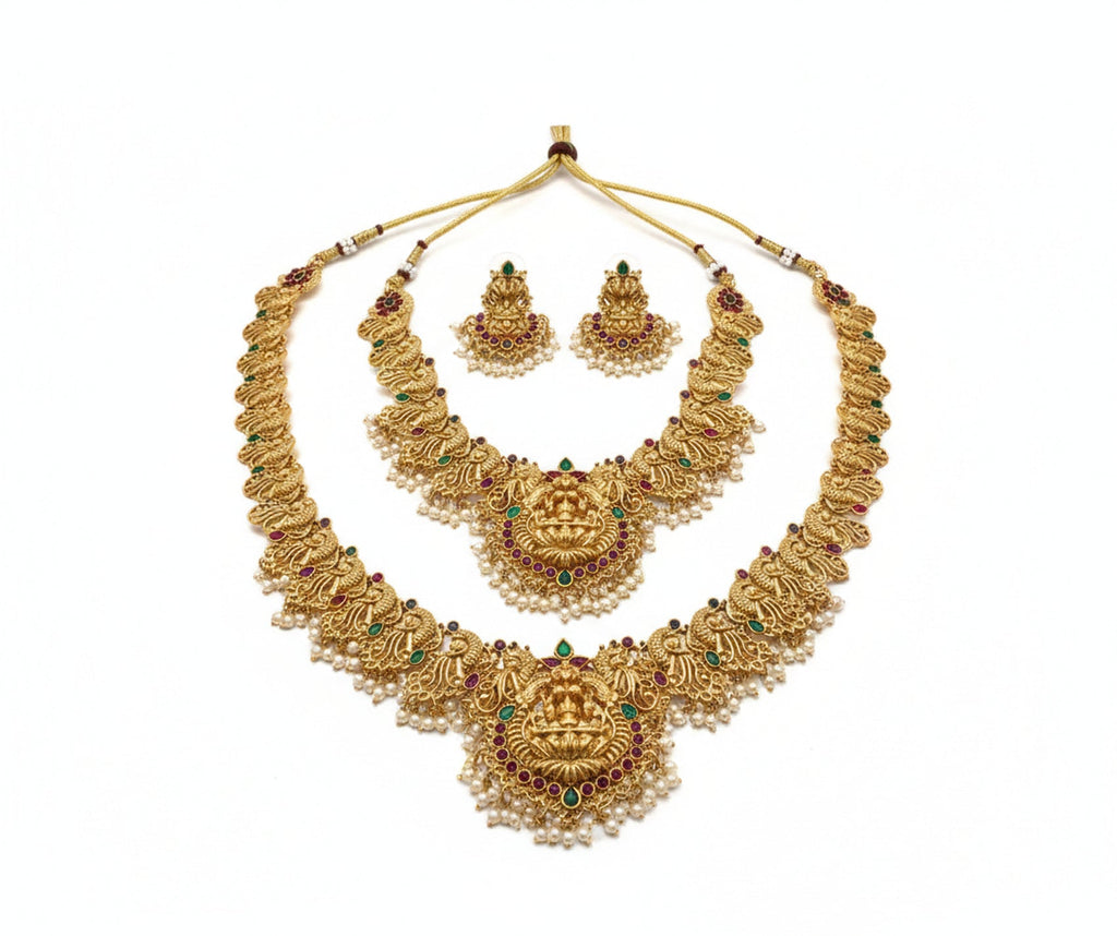 Jewel City Exquisite Antique Gold-Plated Temple Jewelry Set