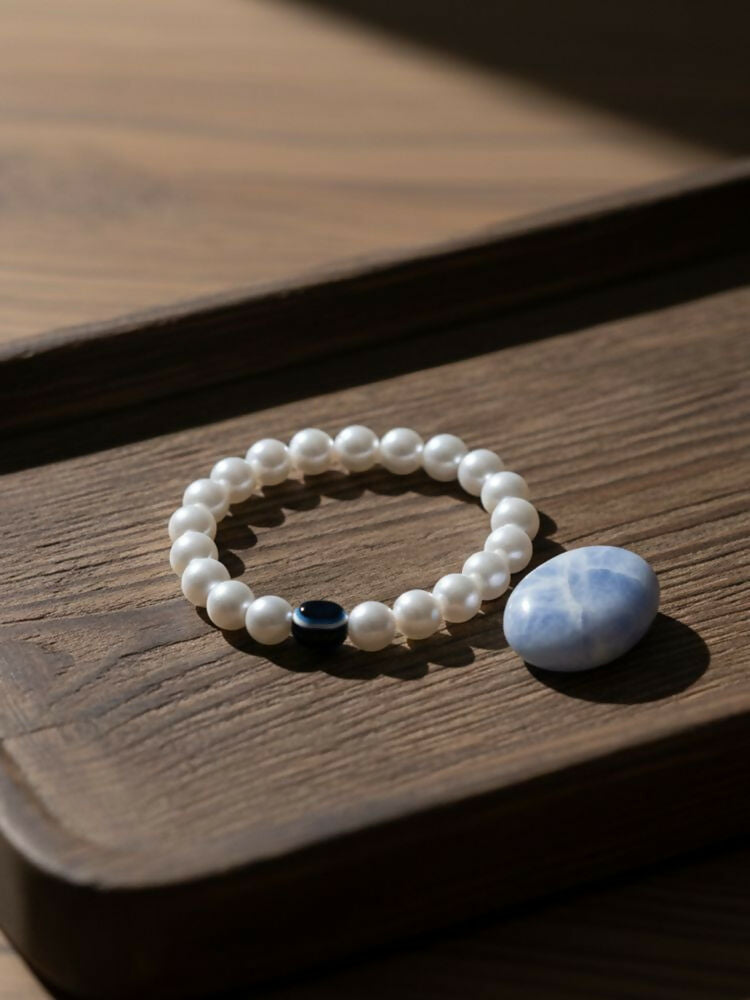NVR Black Evil Eye White Bracelet for Men & Women