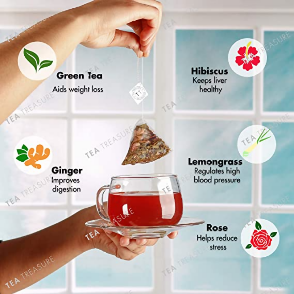 Tea Treasure Hibiscus Green Tea Bags