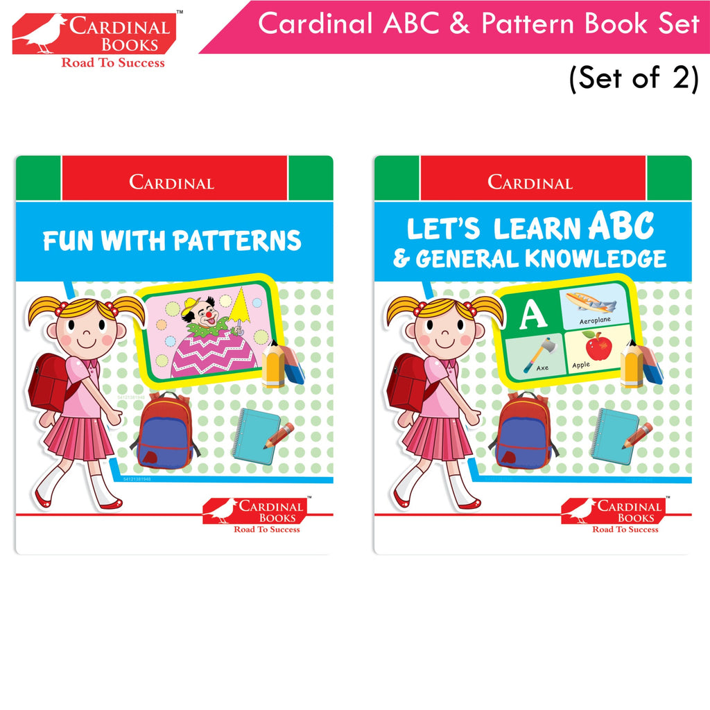 Cardinal ABC & Pattern Book Set (Set Of 2)| Alphabet Picture Book|General Knowledge Book|Pattern Writing Book| Combo Book for Kids| Ages 3-5 Years
