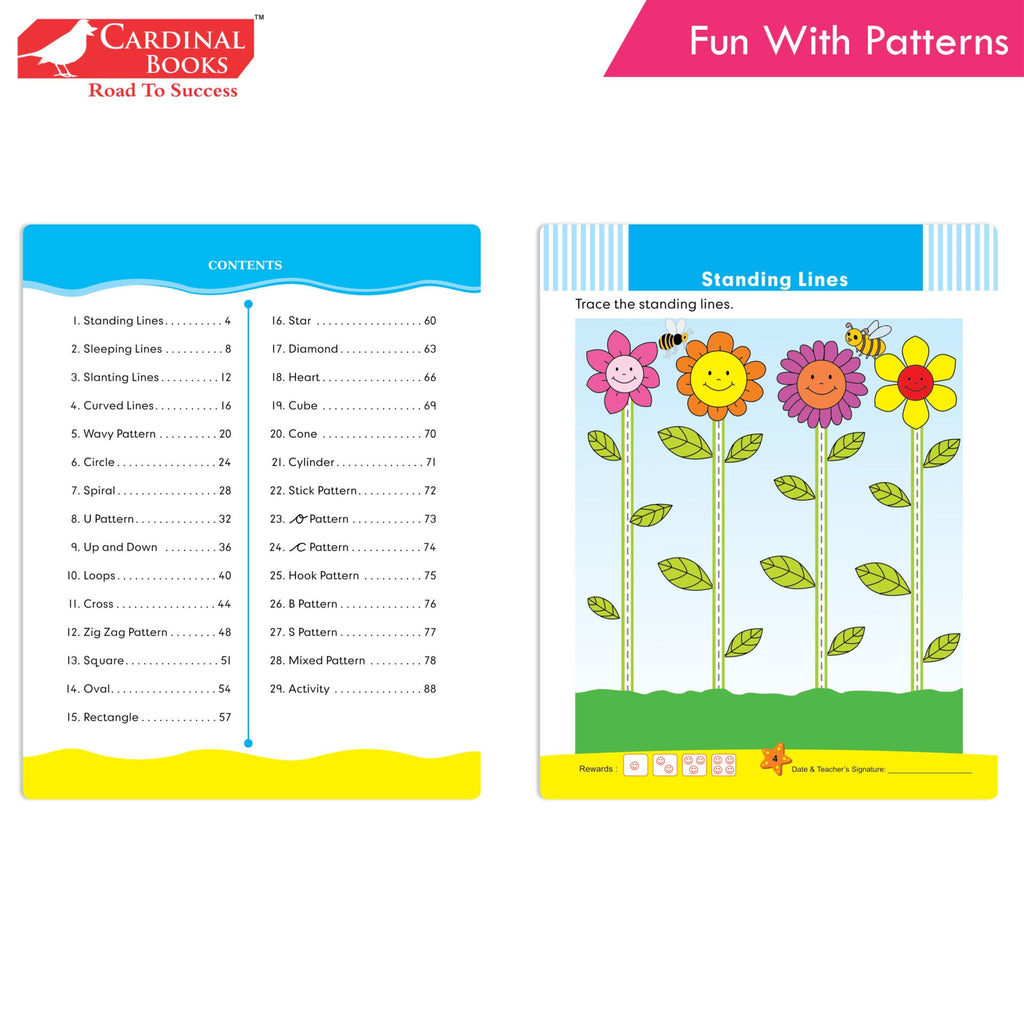 Cardinal ABC & Pattern Book Set (Set Of 2)| Alphabet Picture Book|General Knowledge Book|Pattern Writing Book| Combo Book for Kids| Ages 3-5 Years