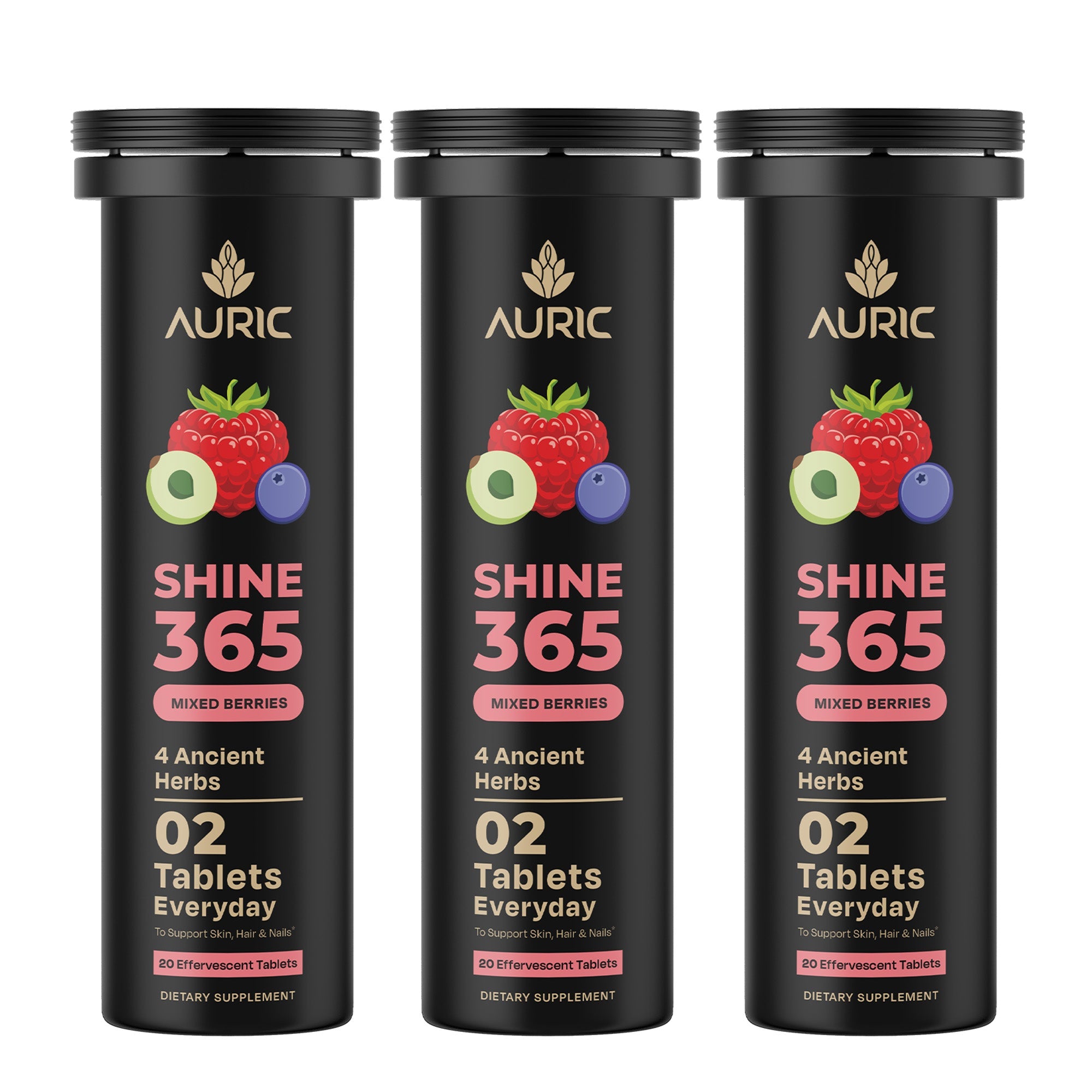 Auric Shine 365 Effervescent Tablets | Mixed Berries Flavour