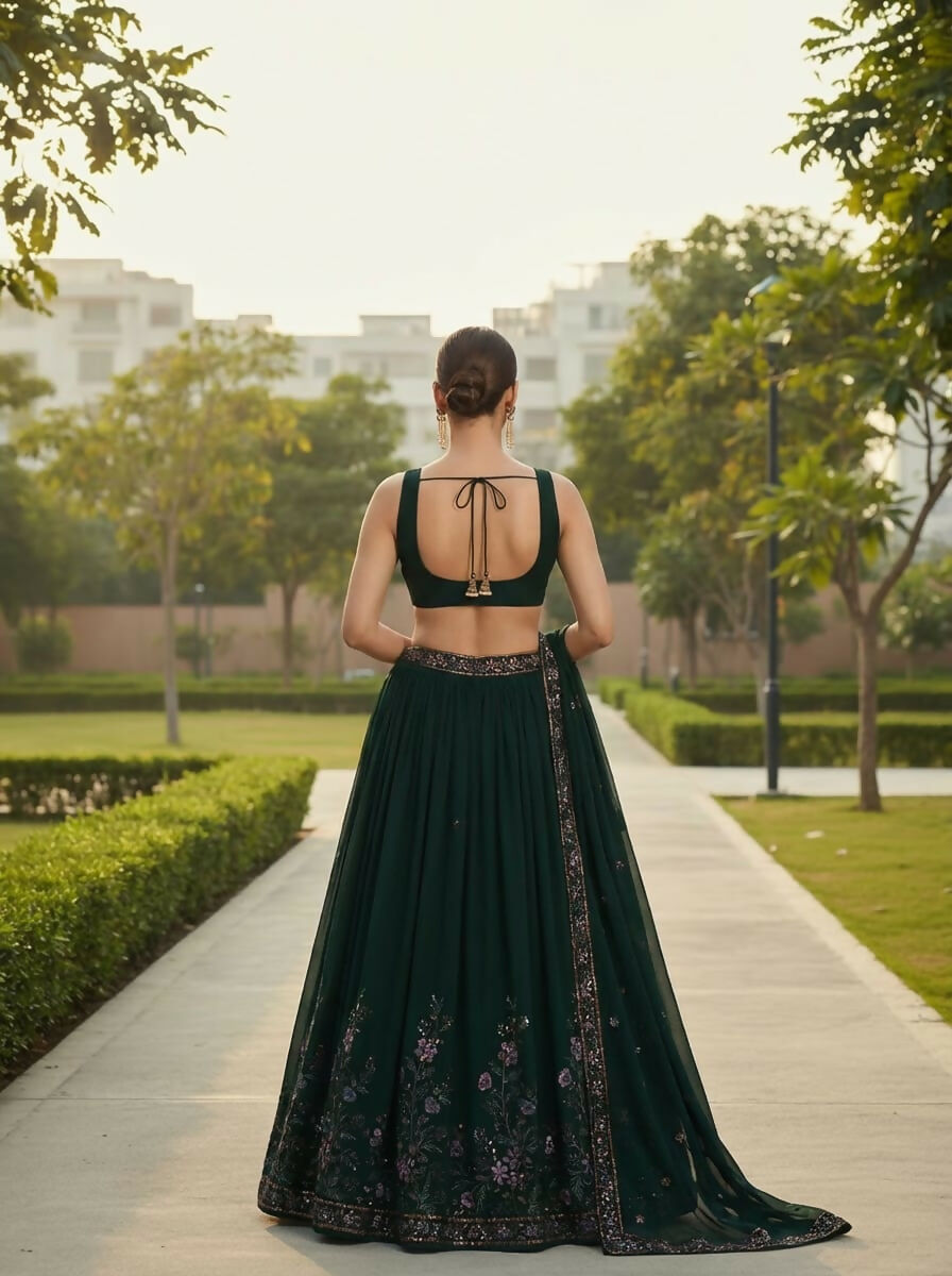 Lehenga Mart Designer Indian Wedding Lehenga Choli-Green
