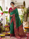 Anaita D Green Silk Woven Saree With Blouse