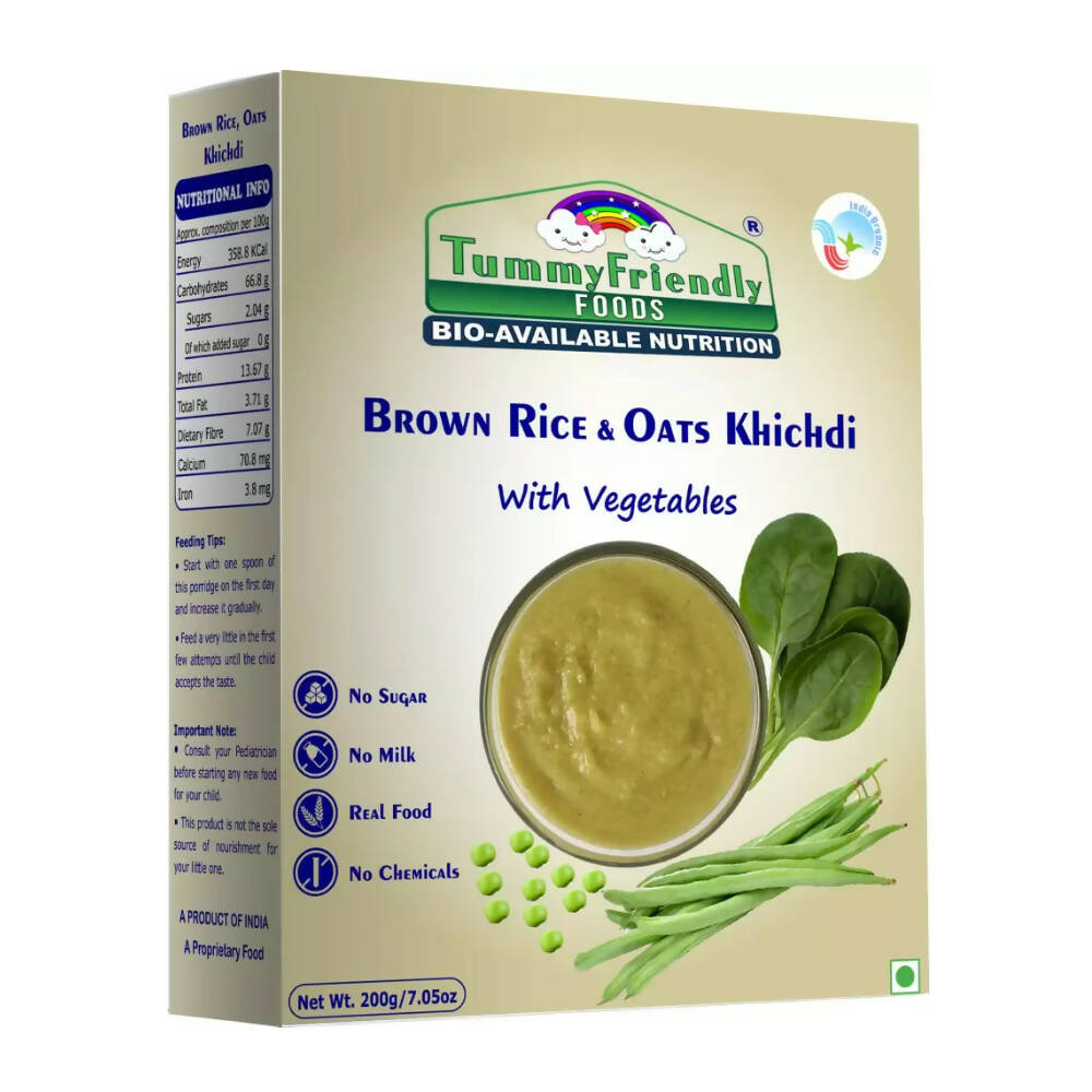 TummyFriendly Foods Organic Brown Rice, Oats Khichdi Mix for Toddler, 1 Year