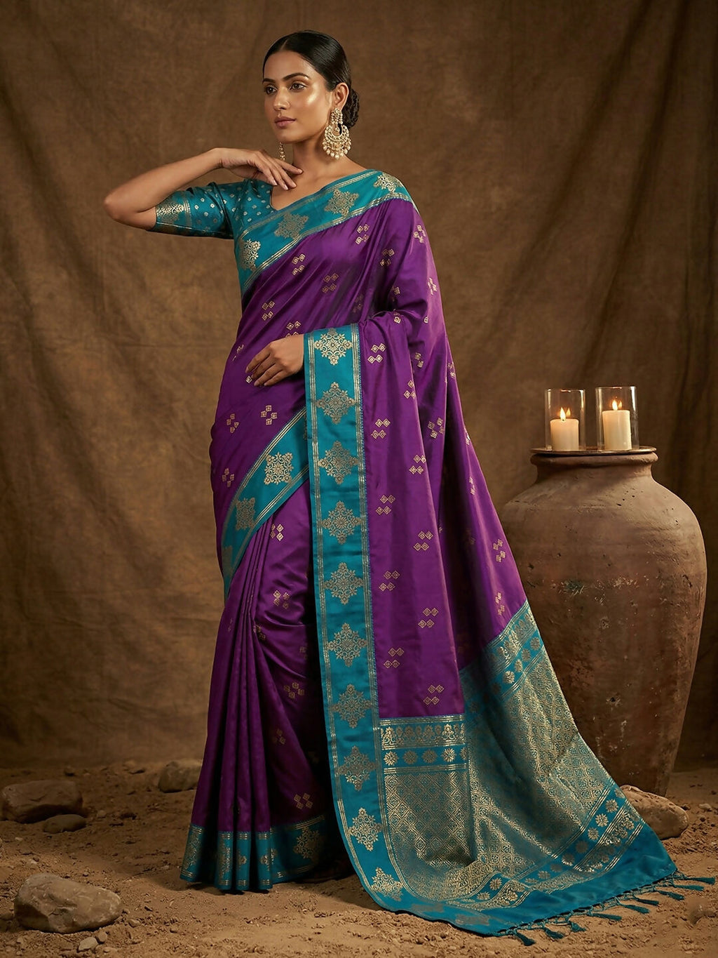 Shree Shyam Fashion Violet Soft Silk Saree