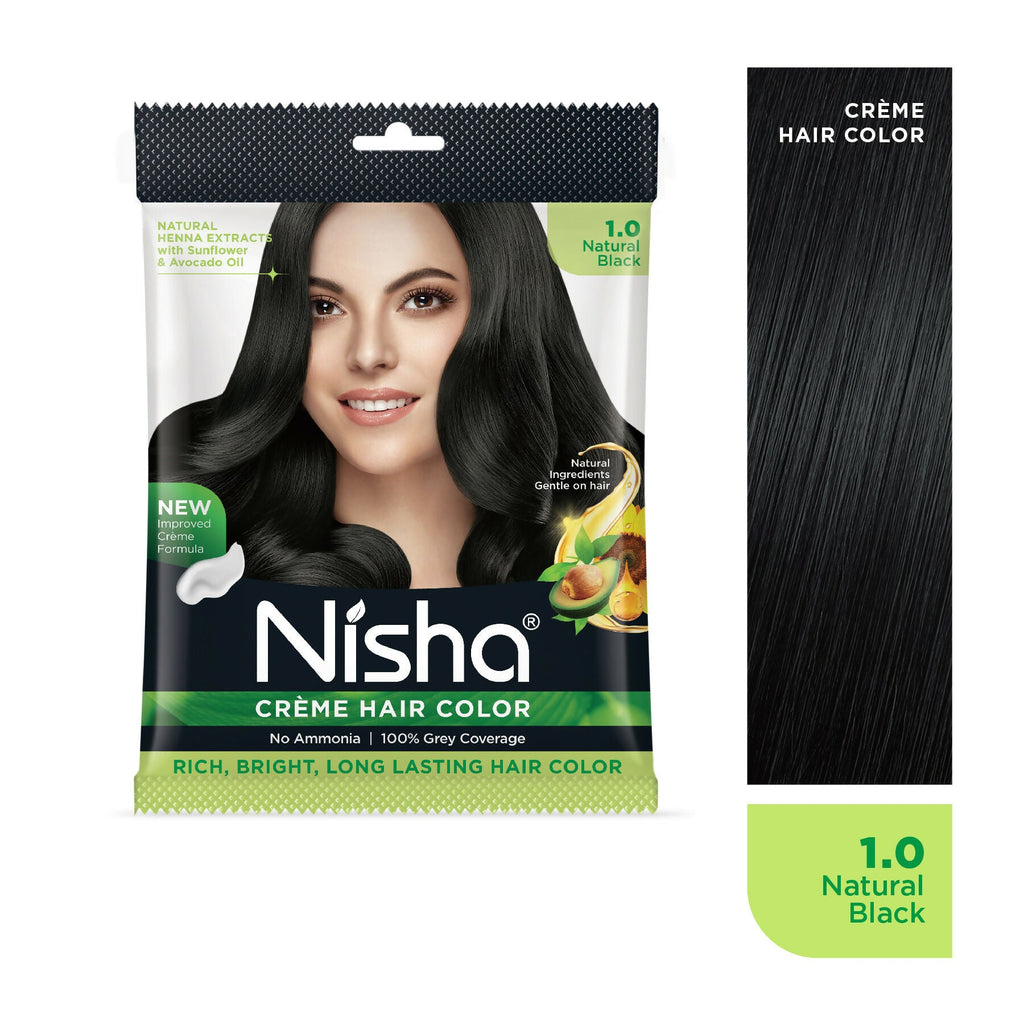 Nisha Creme Hair Color for Women - Natural Black