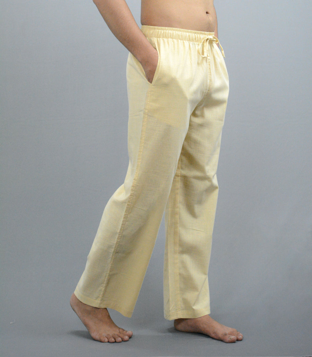 Fabmade Navy Blue & Beige Combo Men Linen Pajama