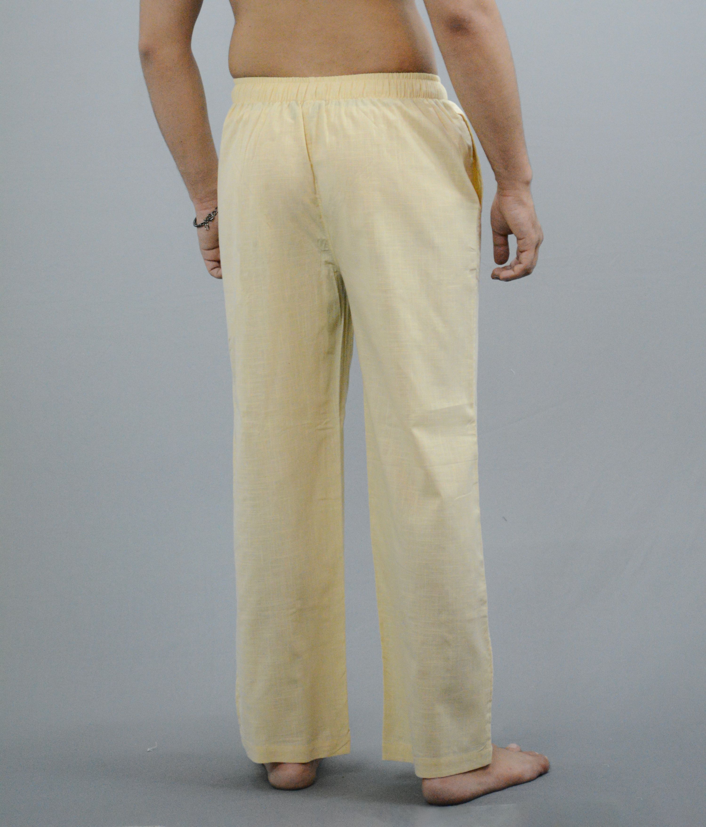 Fabmade White & Beige Combo Linen Pajama
