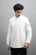 Fabmade Men White Pure Cotton Short Kurta