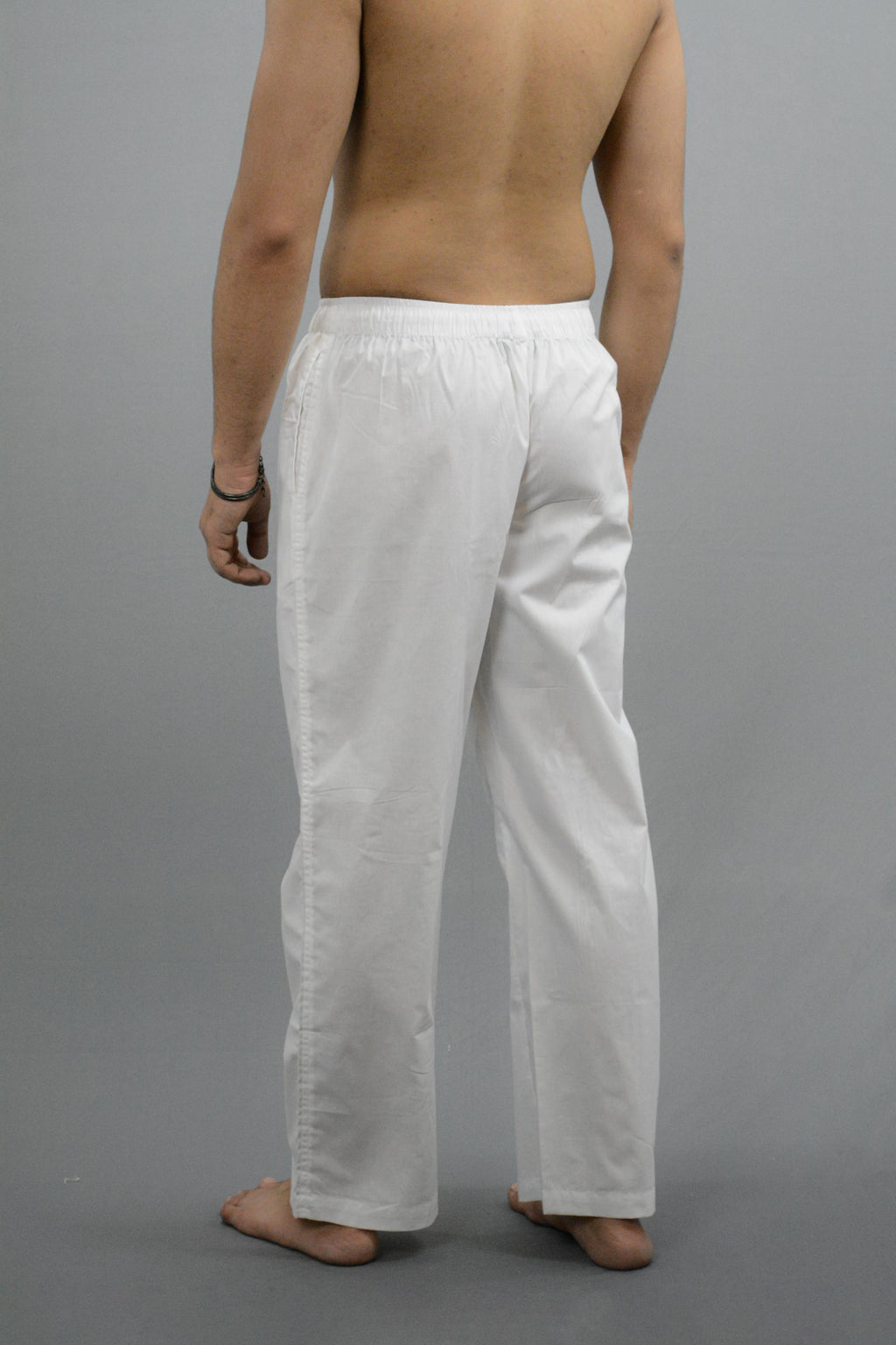 Fabmade White Black Combo Men Linen Pajama