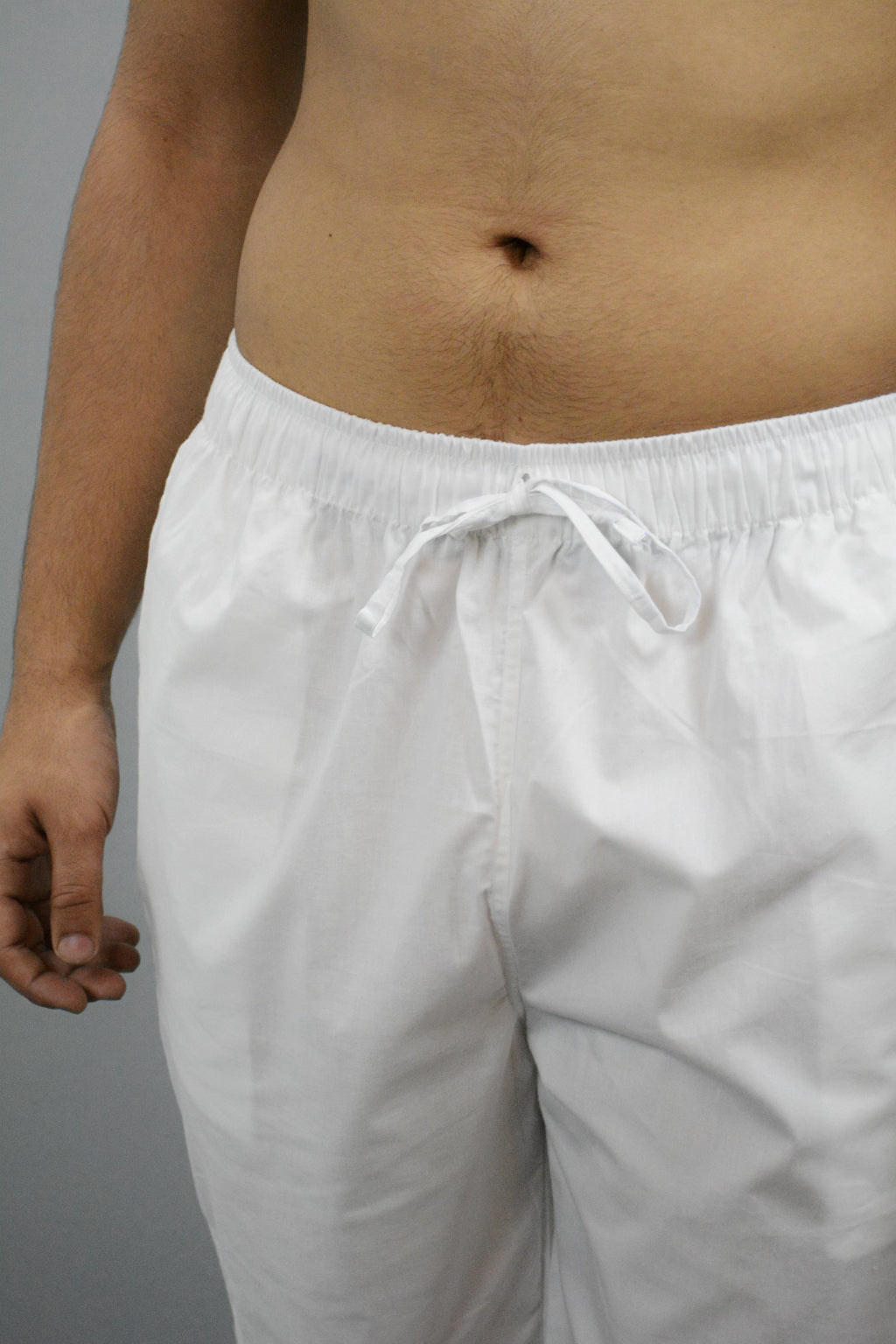 Fabmade White Black Combo Men Linen Pajama