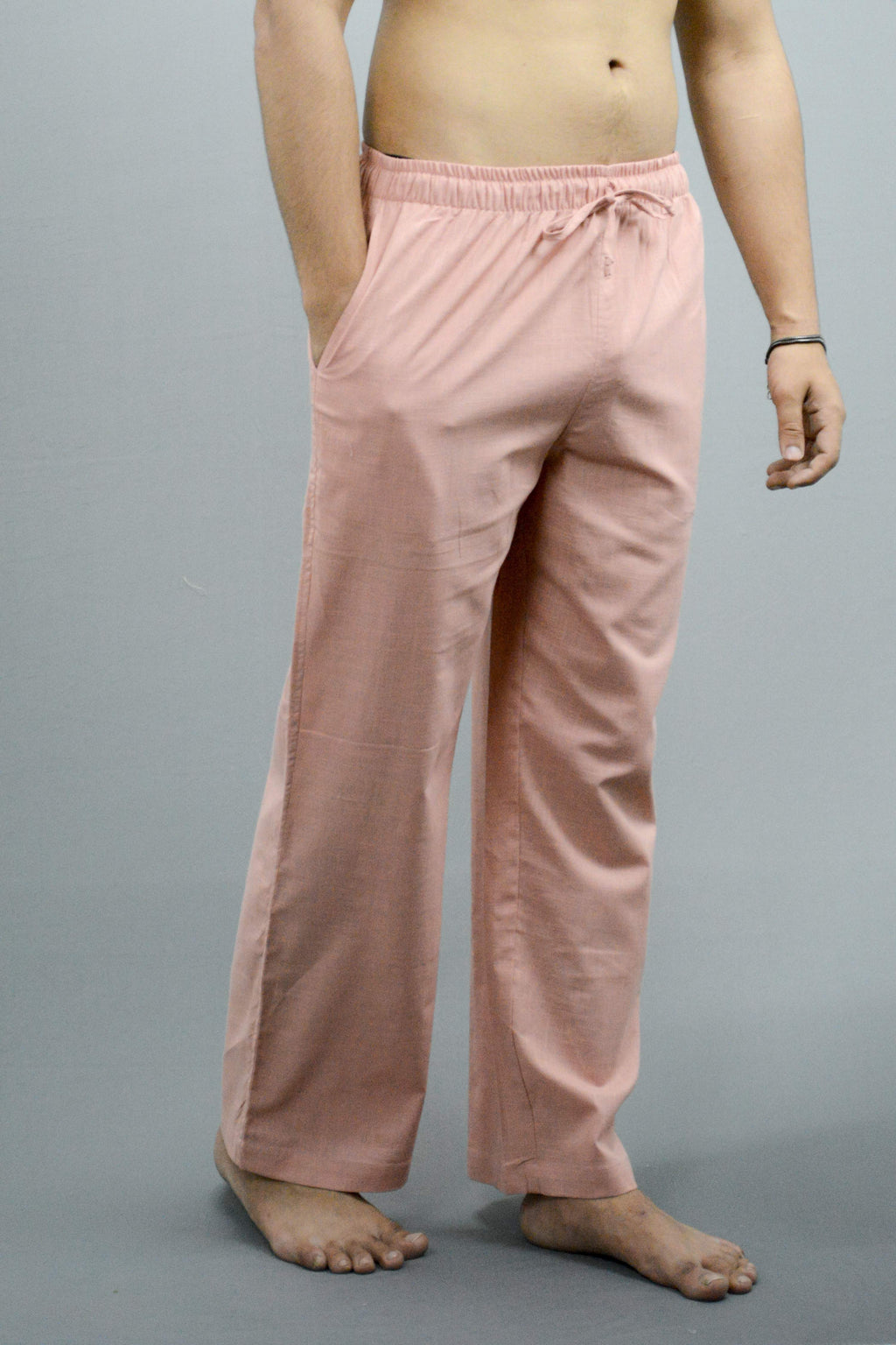 Fabmade Peach & Olive Combo Linen Pajama