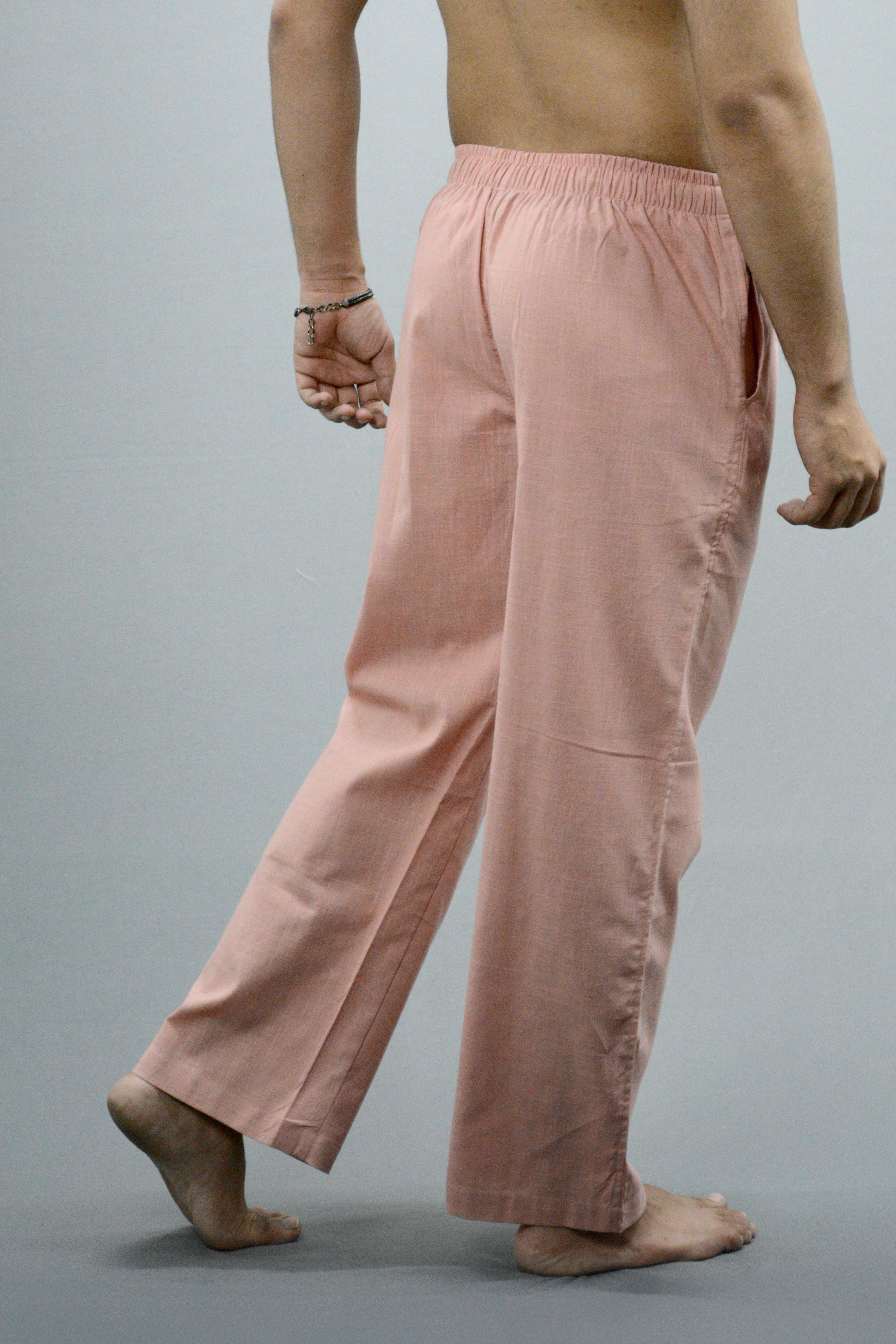 Fabmade Peach & Beige Combo Linen Pajama