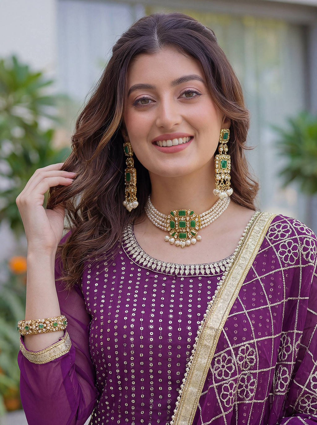 Lehenga Mart Designer Sharara Suit With Kurta Sharara Dupatta For Women-Purple
