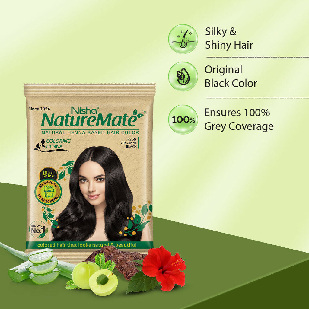 Nisha Nature Mate Henna-Based Hair Color Powder Sachet (Pack of 10)