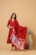 Joban Fashion Red Tie & Dye Cotton Suit Set