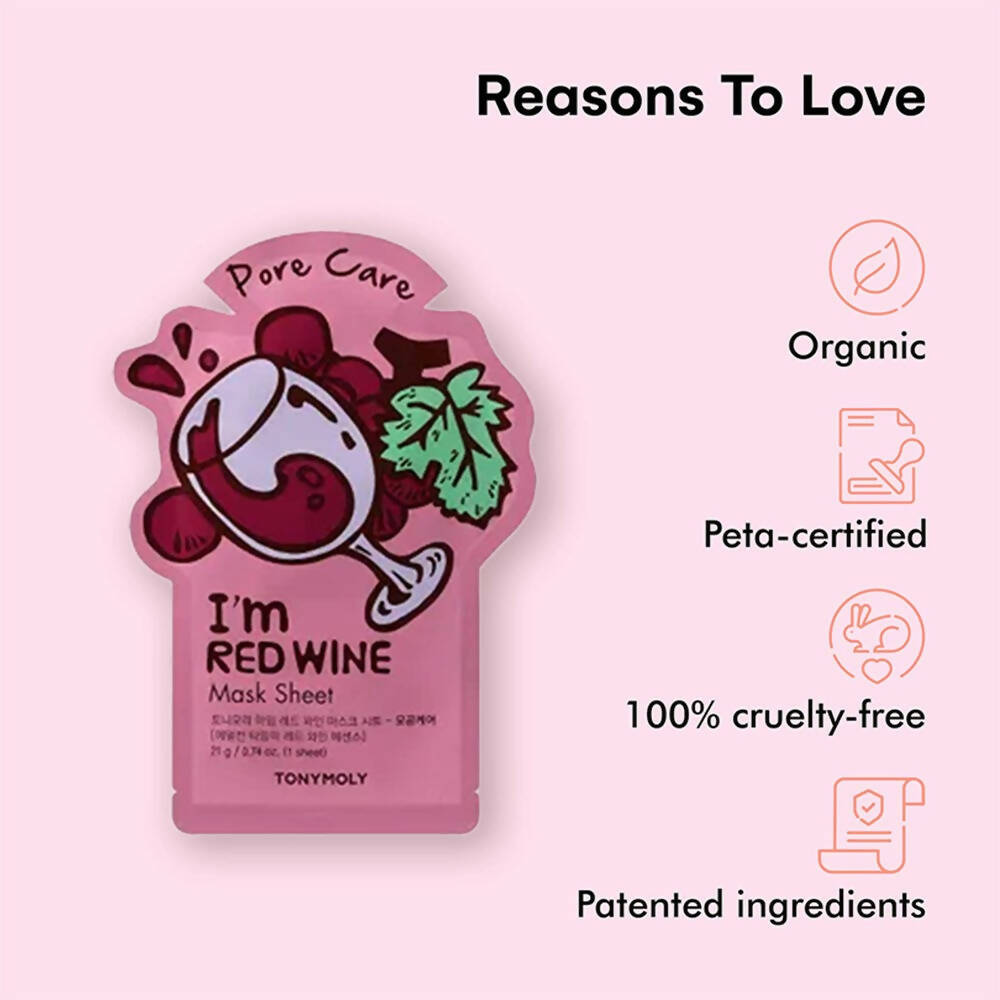 Tonymoly I'M Red Wine Mask Sheet - Korean Skincare