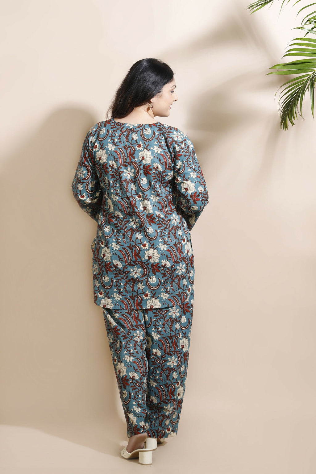 Breathables Blue Kalamkari Kurta & Pant Cotton Co-Ord Set