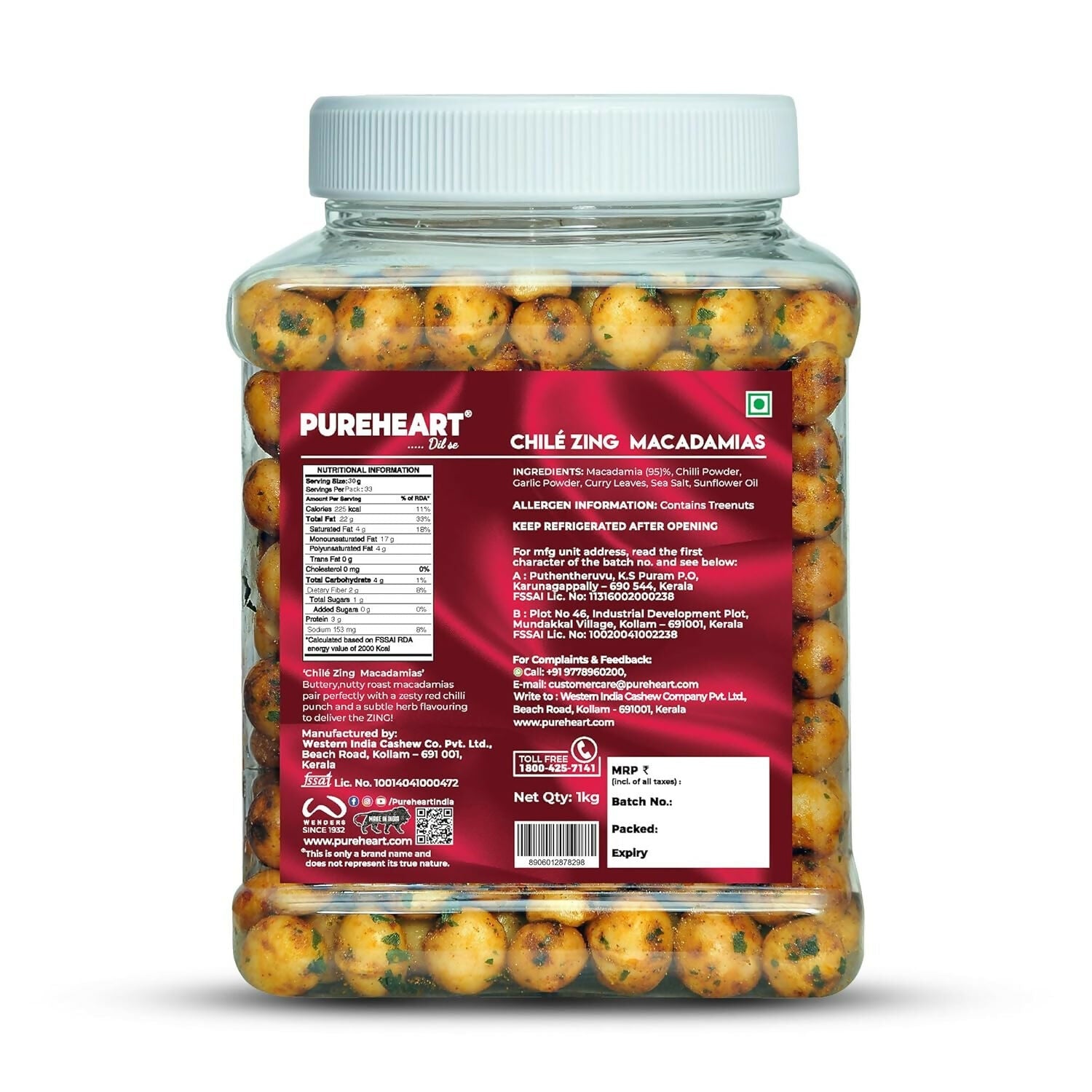 Pureheart Nutreat Chile Zing Macadamias
