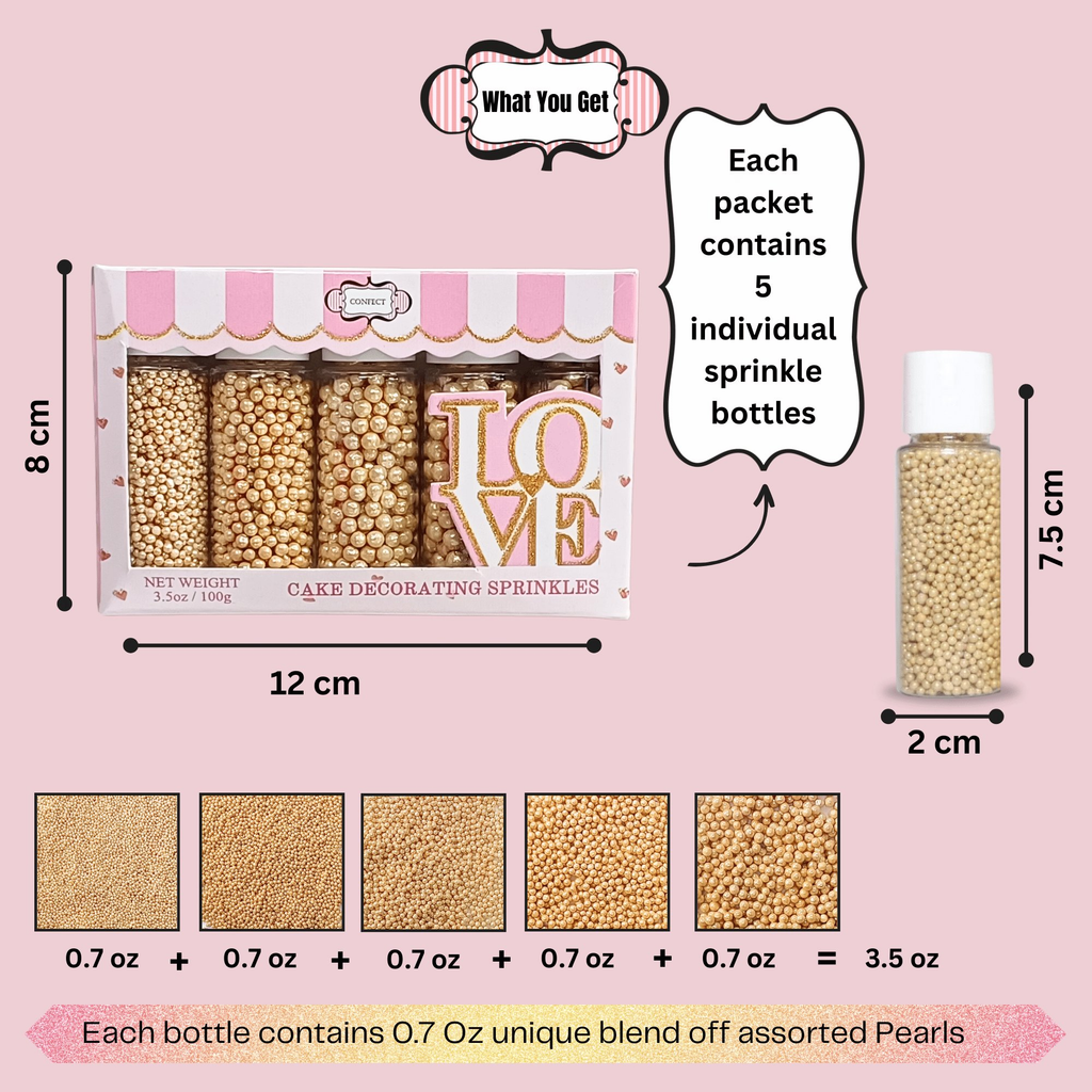 Confect Sparkling Champange Disco Balls Assorted Sprinkles (DB-14)