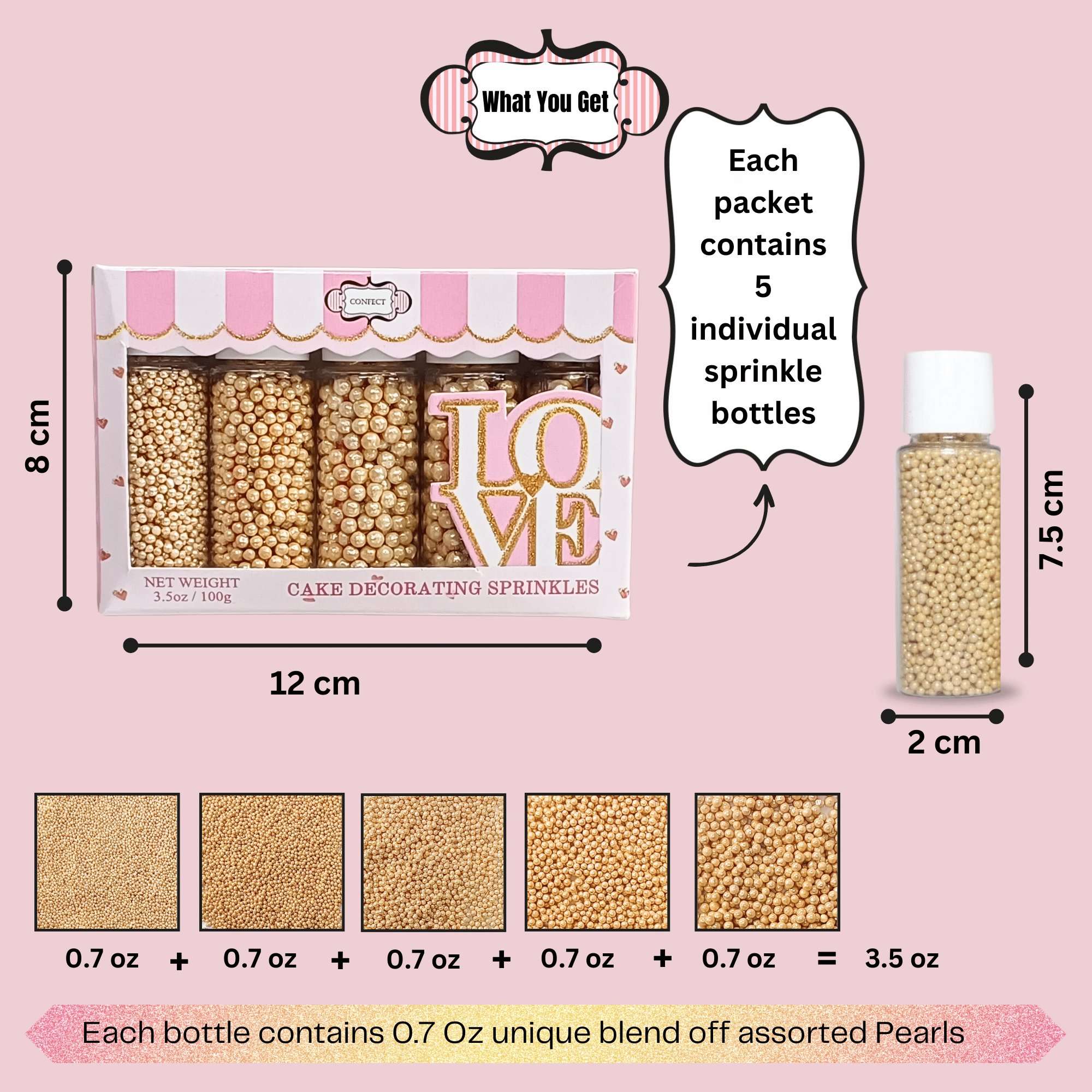 Confect Sparkling Champange Disco Balls Assorted Sprinkles (DB-14)