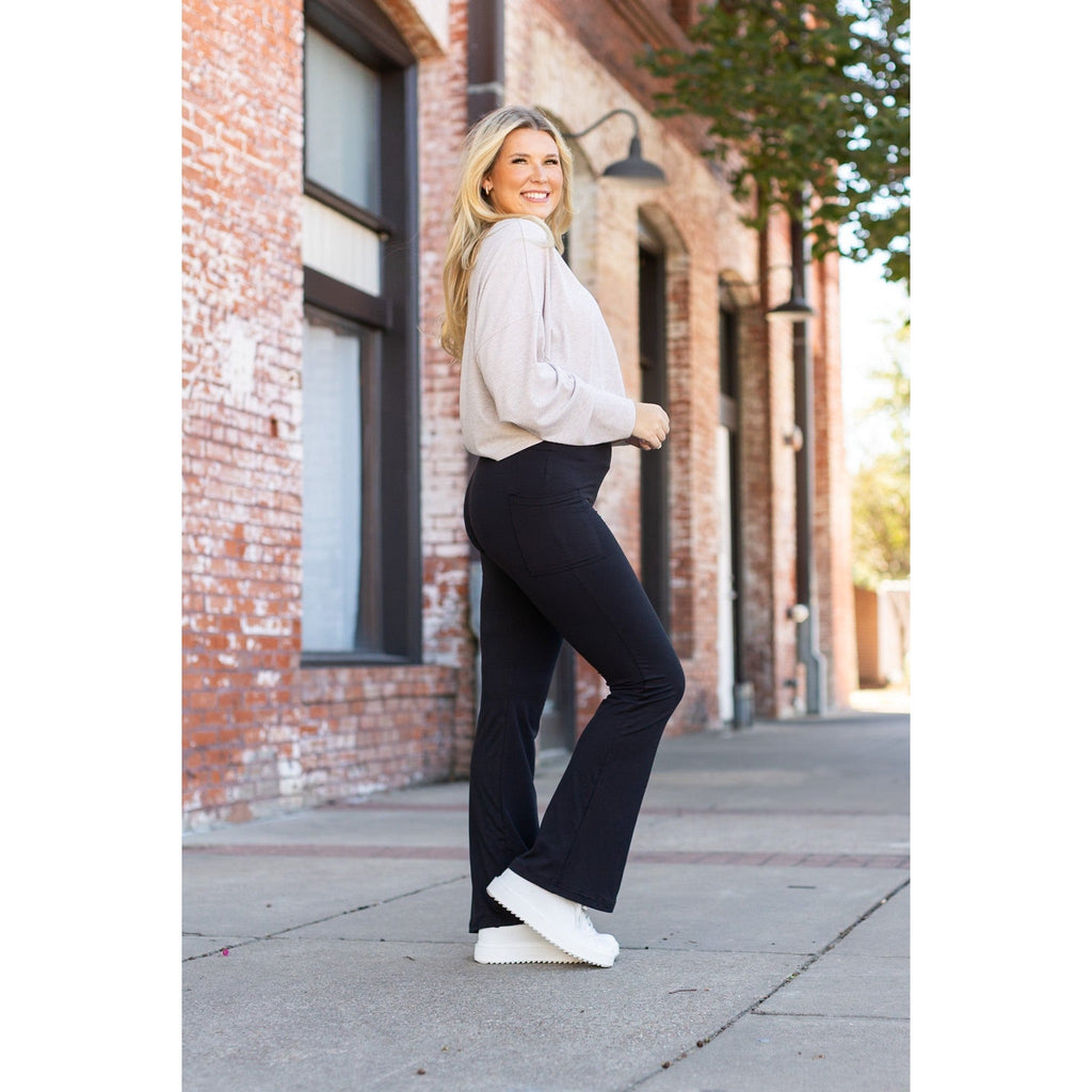 Ready to Ship | The Vanessa - Black Bootcut Leggings