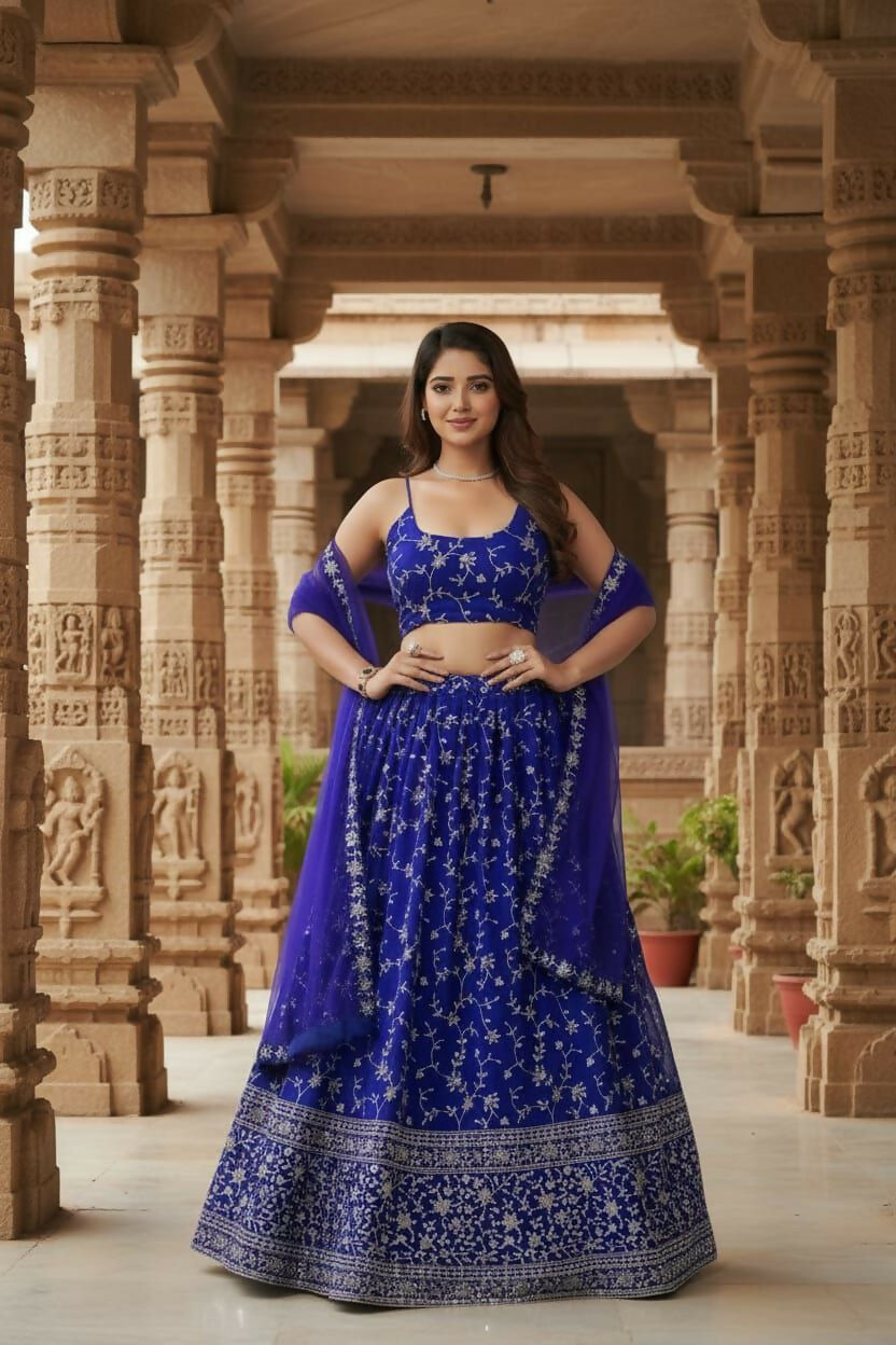 Lehenga Mart Designer Indian Wedding Lehenga Choli-Blue