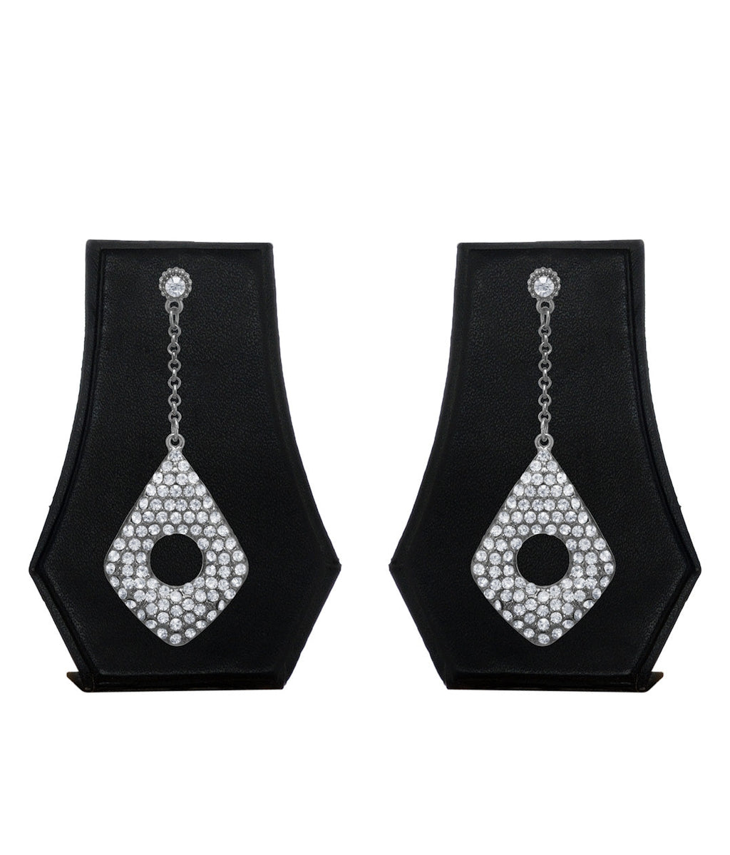 Silver-Plated Alloy Diva Look Stylish Contemporary Earrings - The Pari