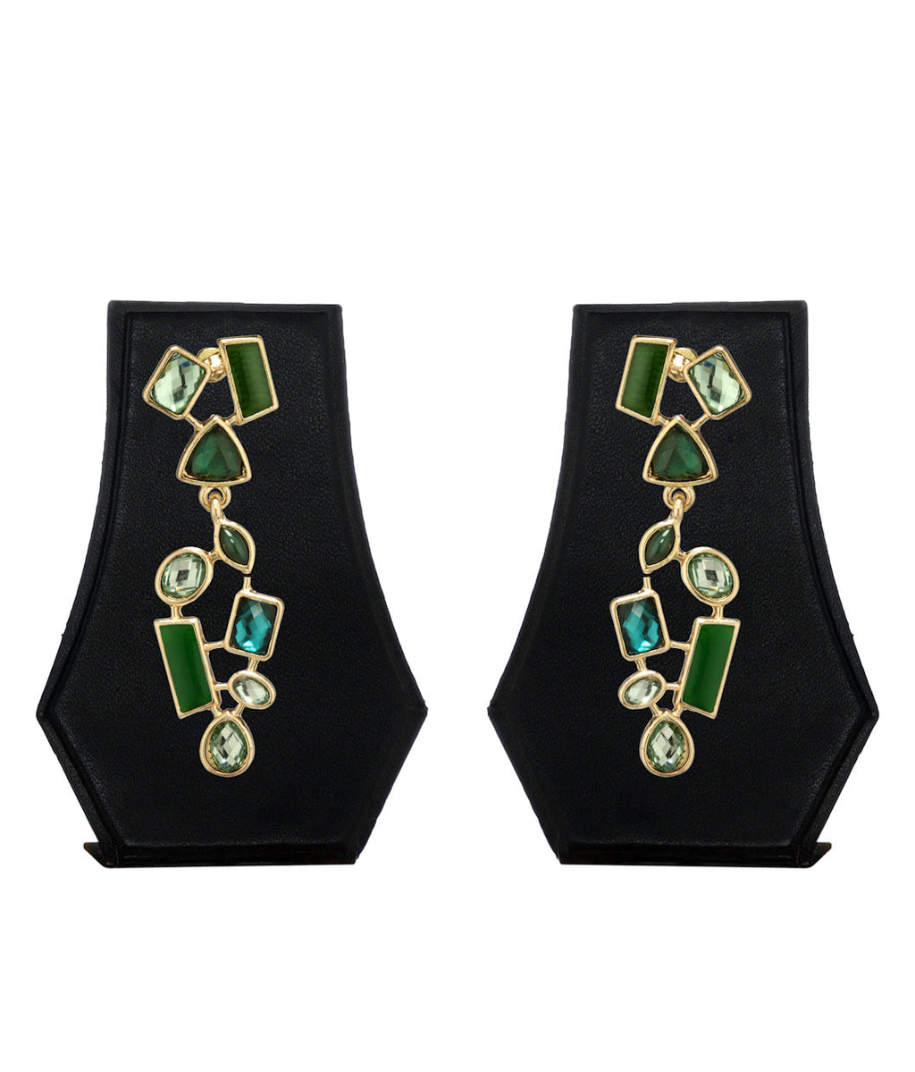 Gold-Polished Alloy Diva Look Stylish Contemporary Earrings - The Pari